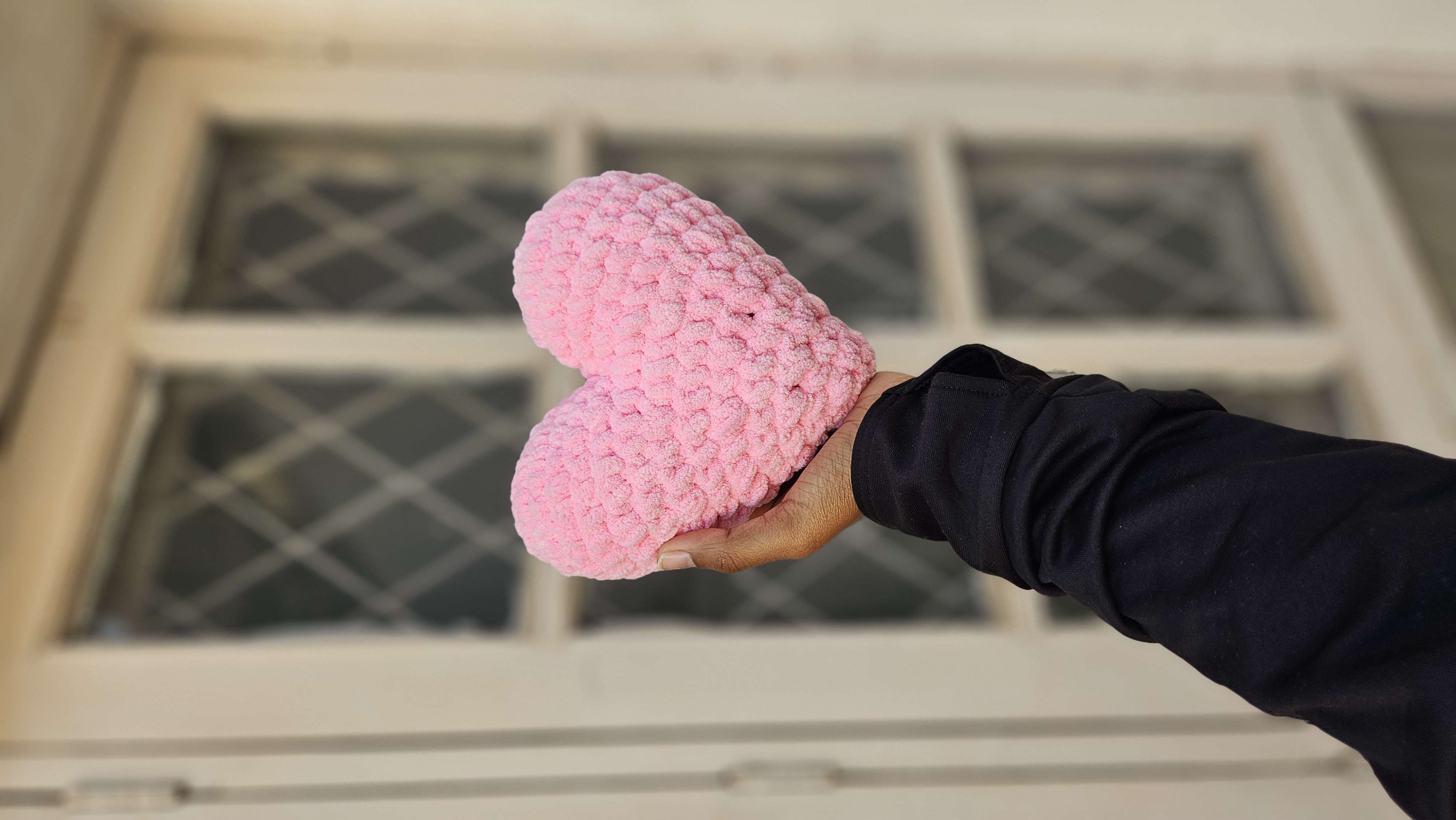 Pink plushie heart