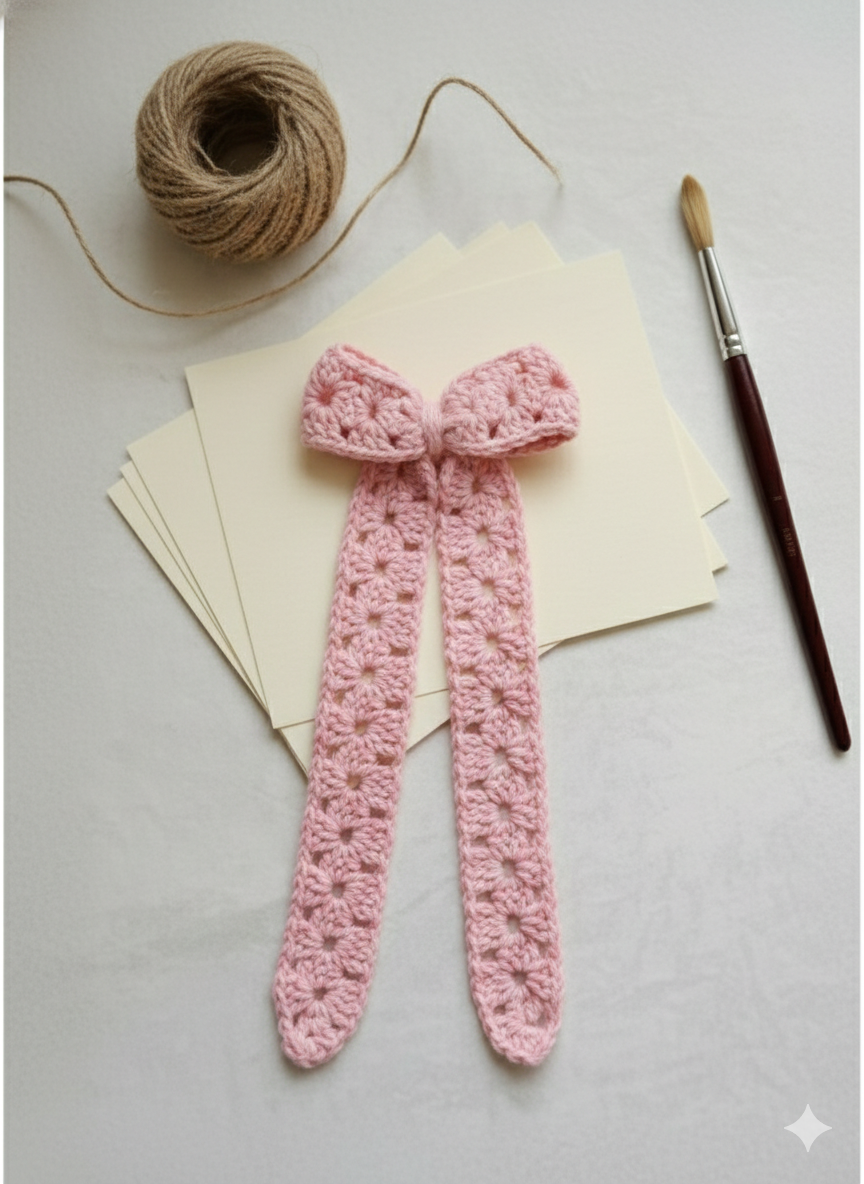 Long Tail Bow Clip (Pink)