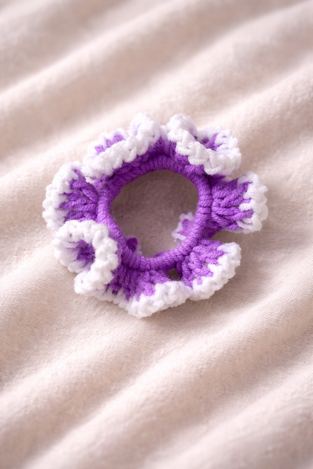 Scrunchies (purple n white)