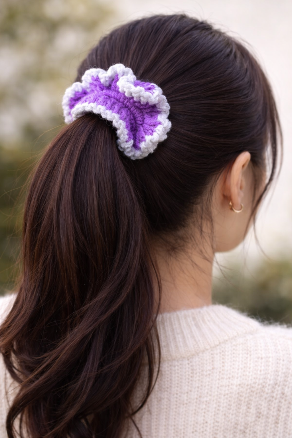 Scrunchies (purple n white) image 2