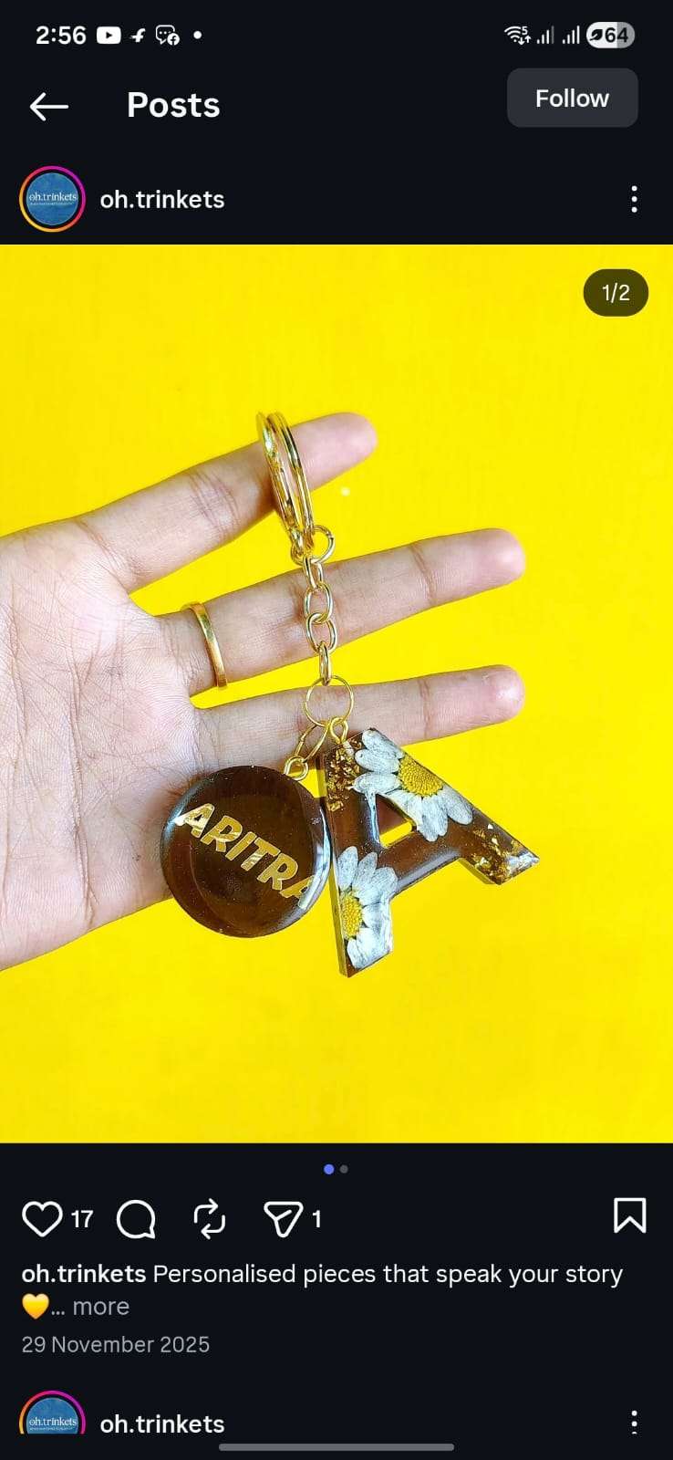 Alphabet keychain with custom name