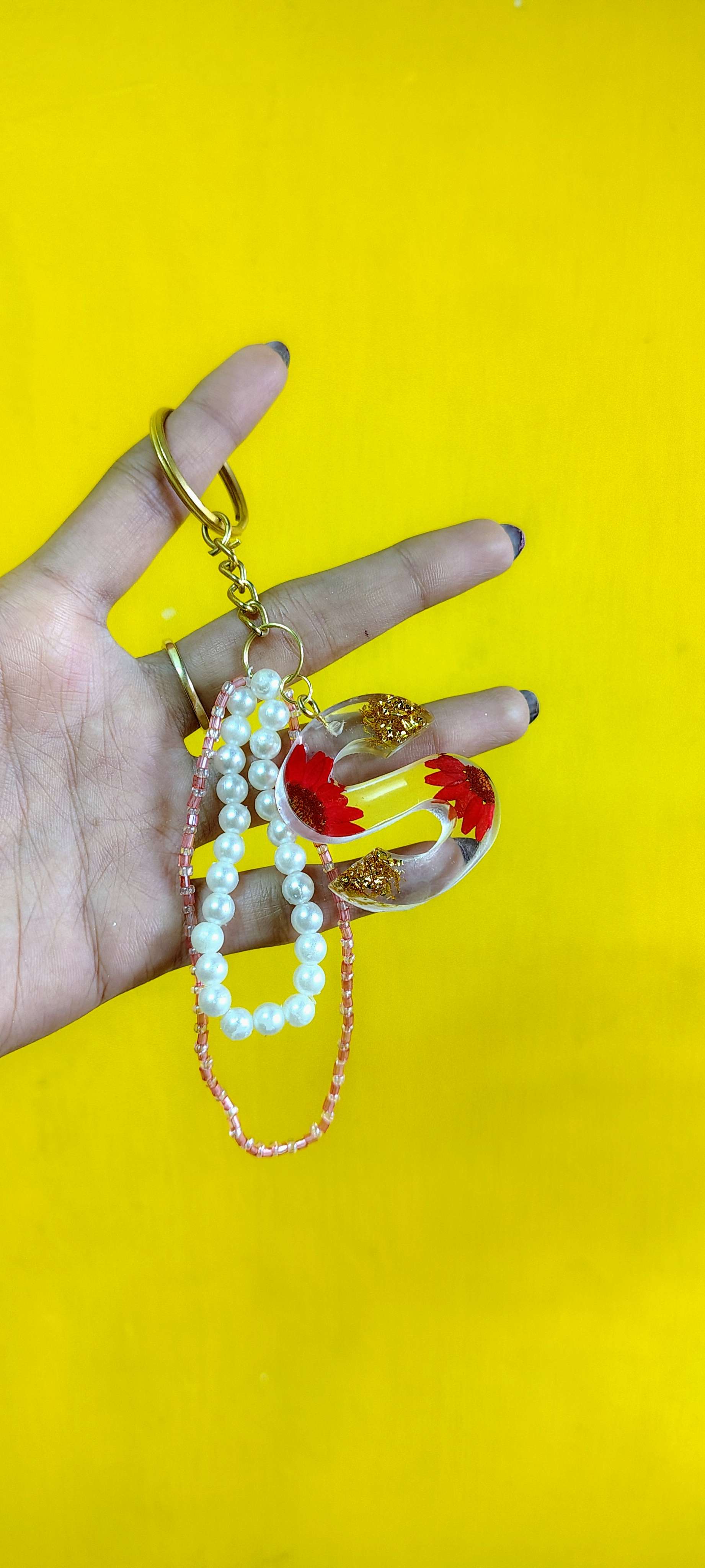 Alphabet keychain with charms