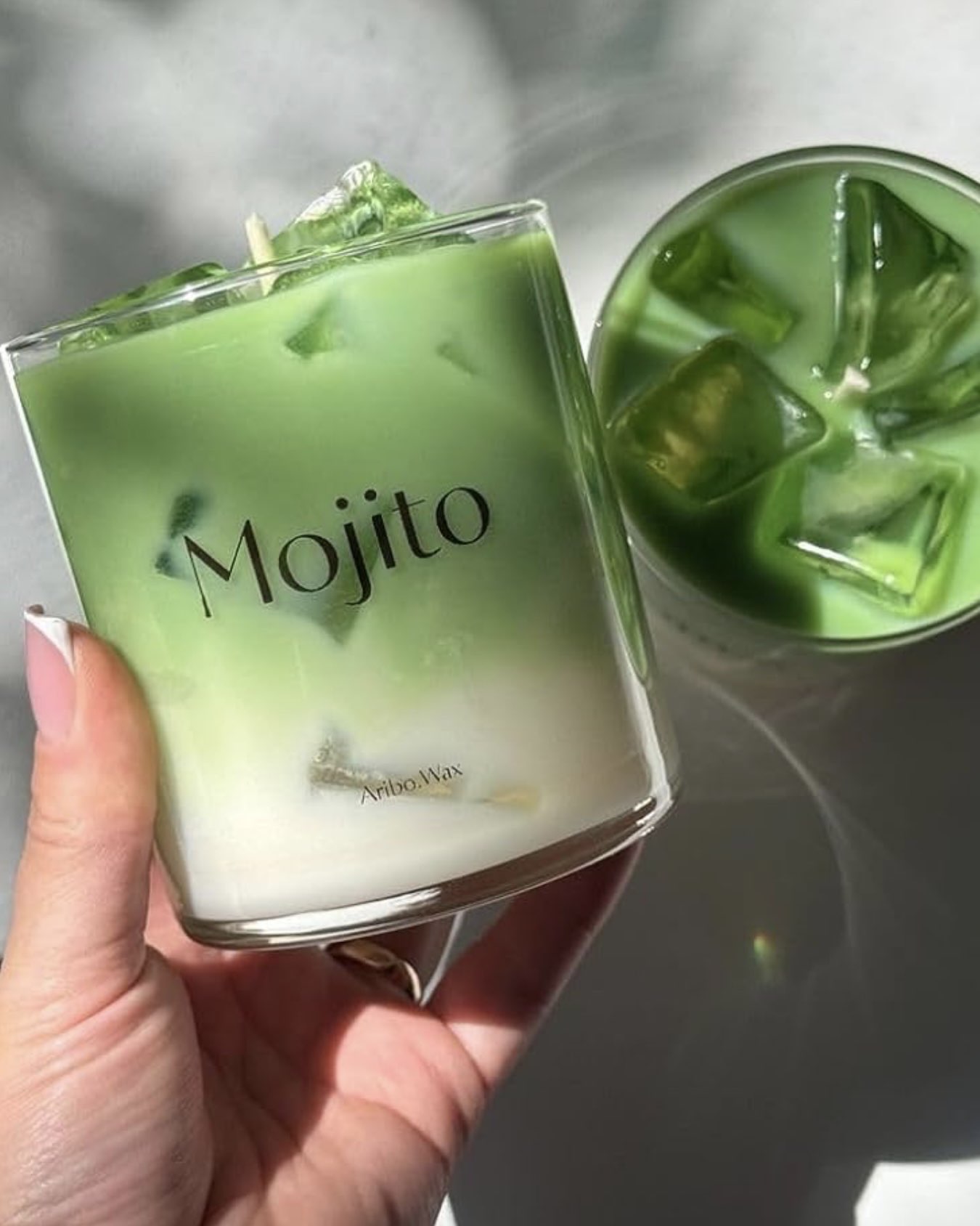 Matcha latte candle