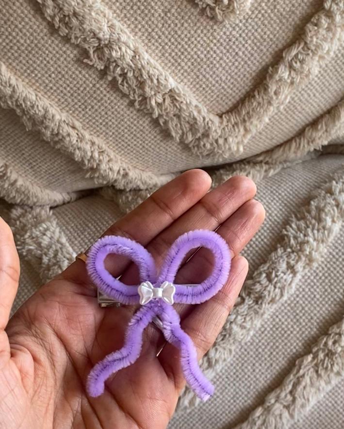 Purple Bow Rubber Band