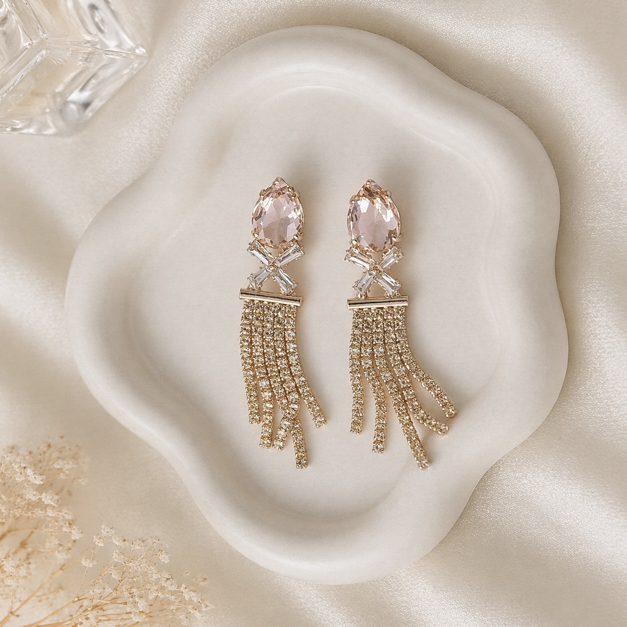 Crystal Tassel Drop Earrings
