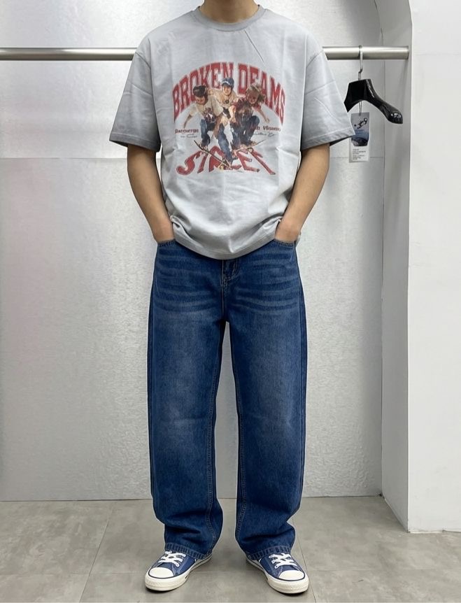 Navy Blue Straight Fit Denim