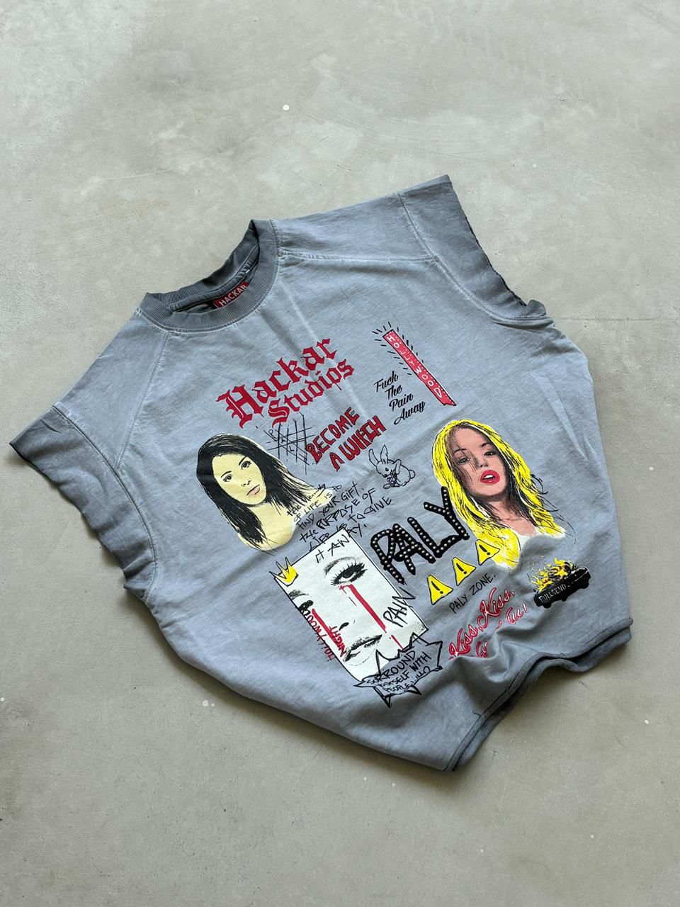Raw Cut Oversized Tank grey