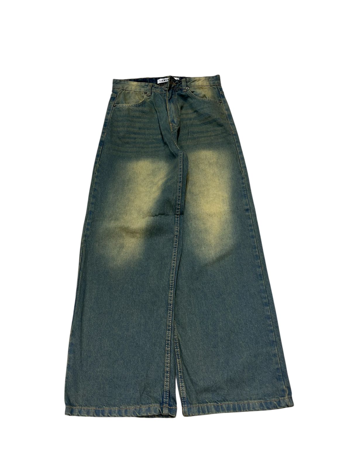 078Vtg Green Wash Baggy Fit Denim