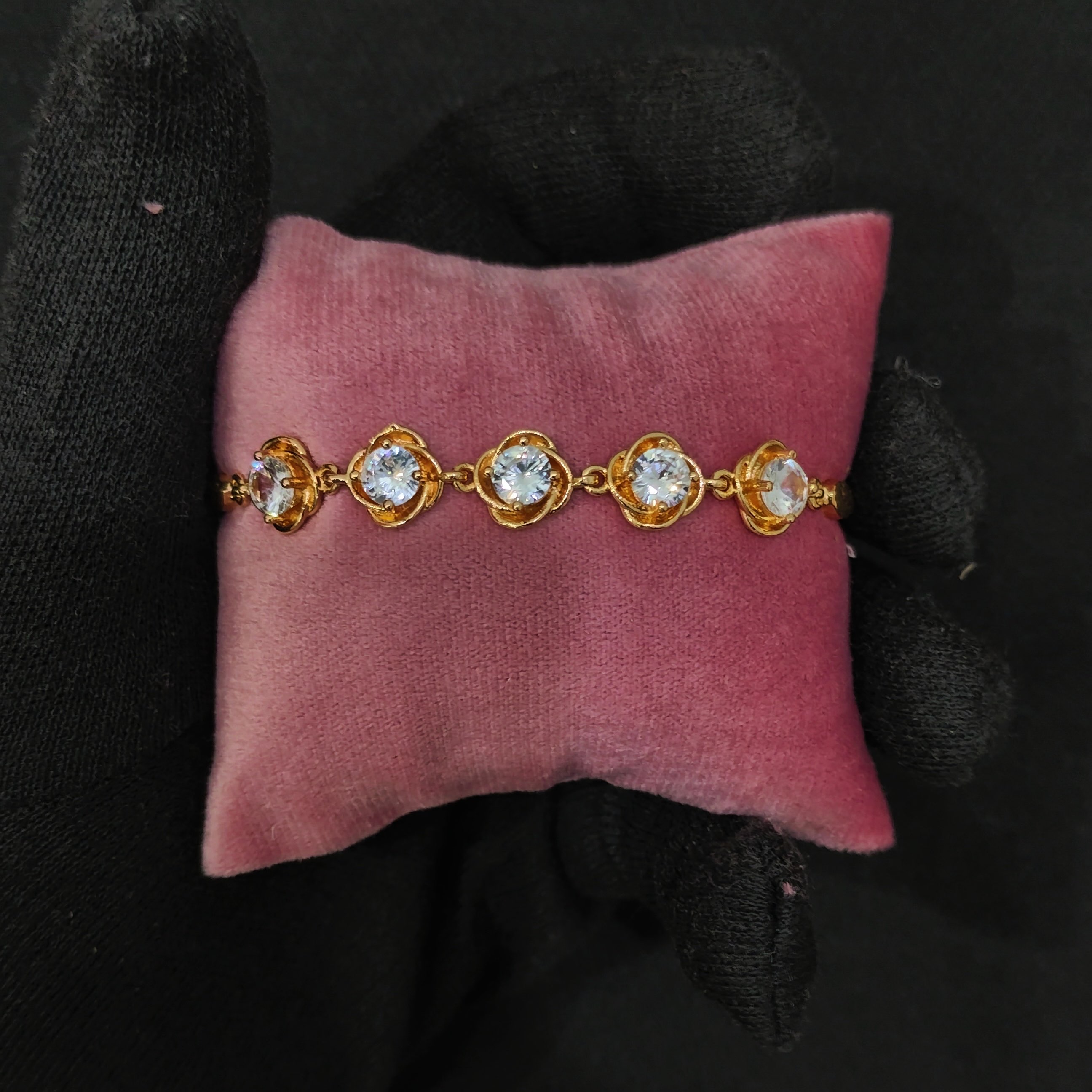 Gold Crystal Link Bracelet