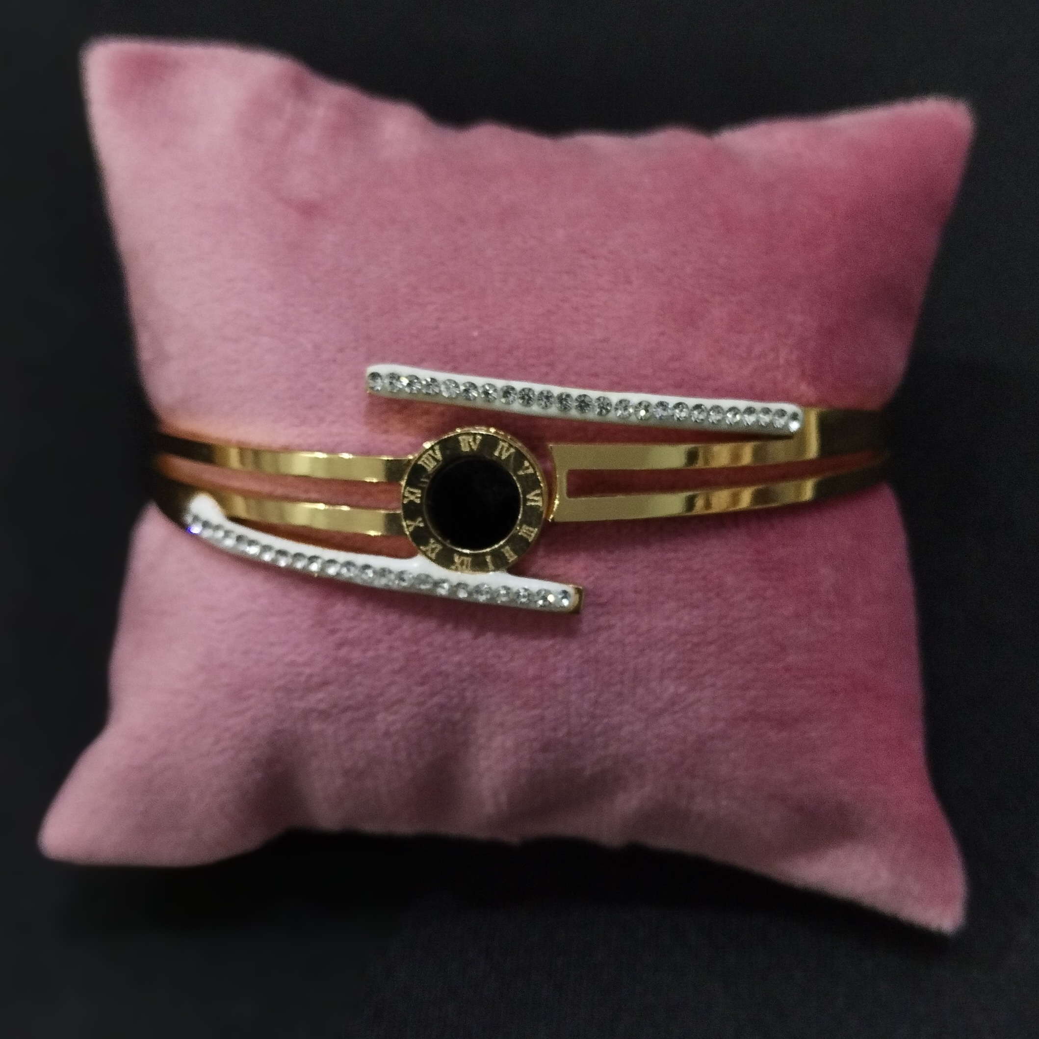 Gold Crystal Bangle Bracelet
