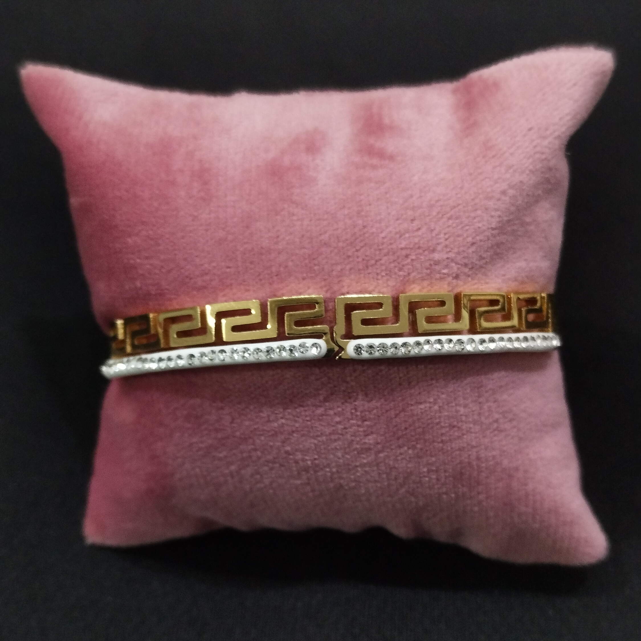 Greek Key Rhinestone Bracelet