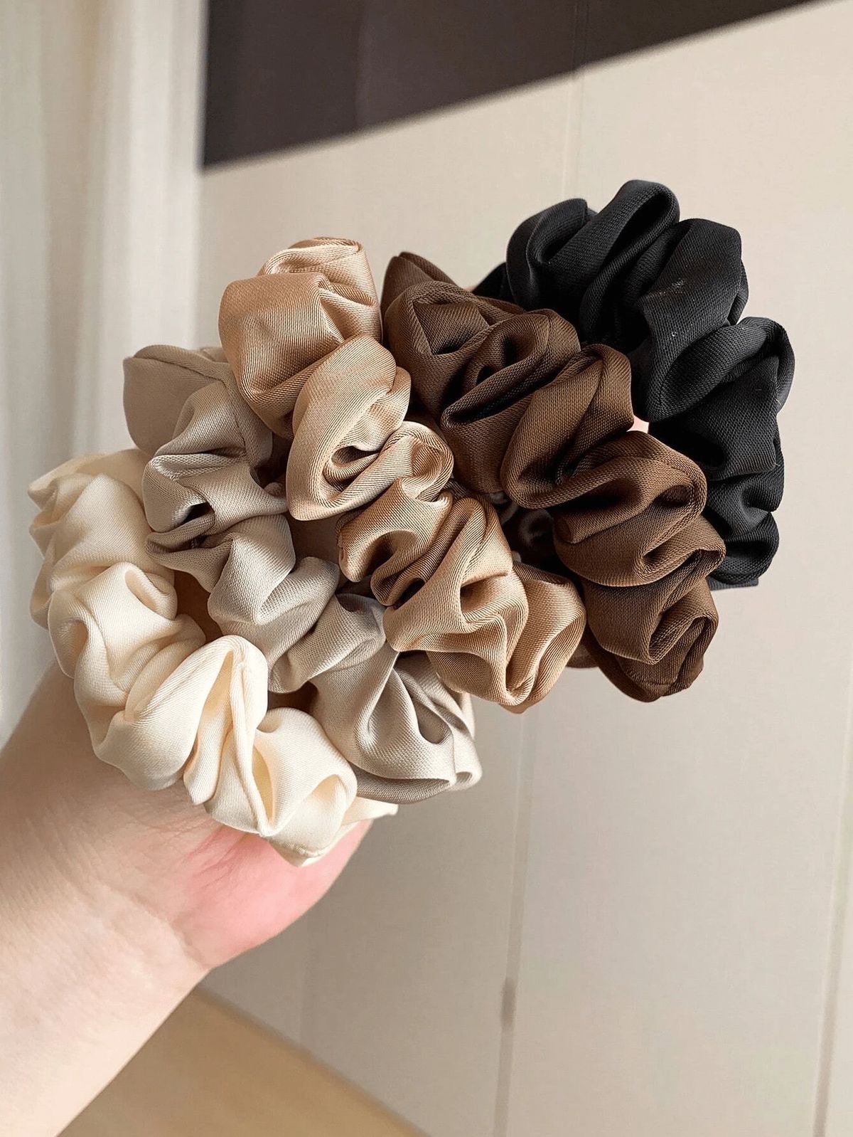 Satin scrunchies- NUDES