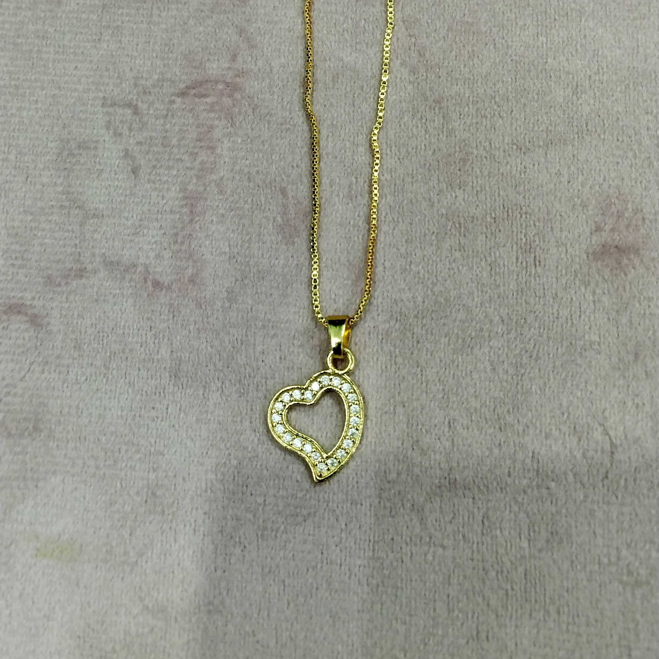 Gold Hearted Pendant Necklace