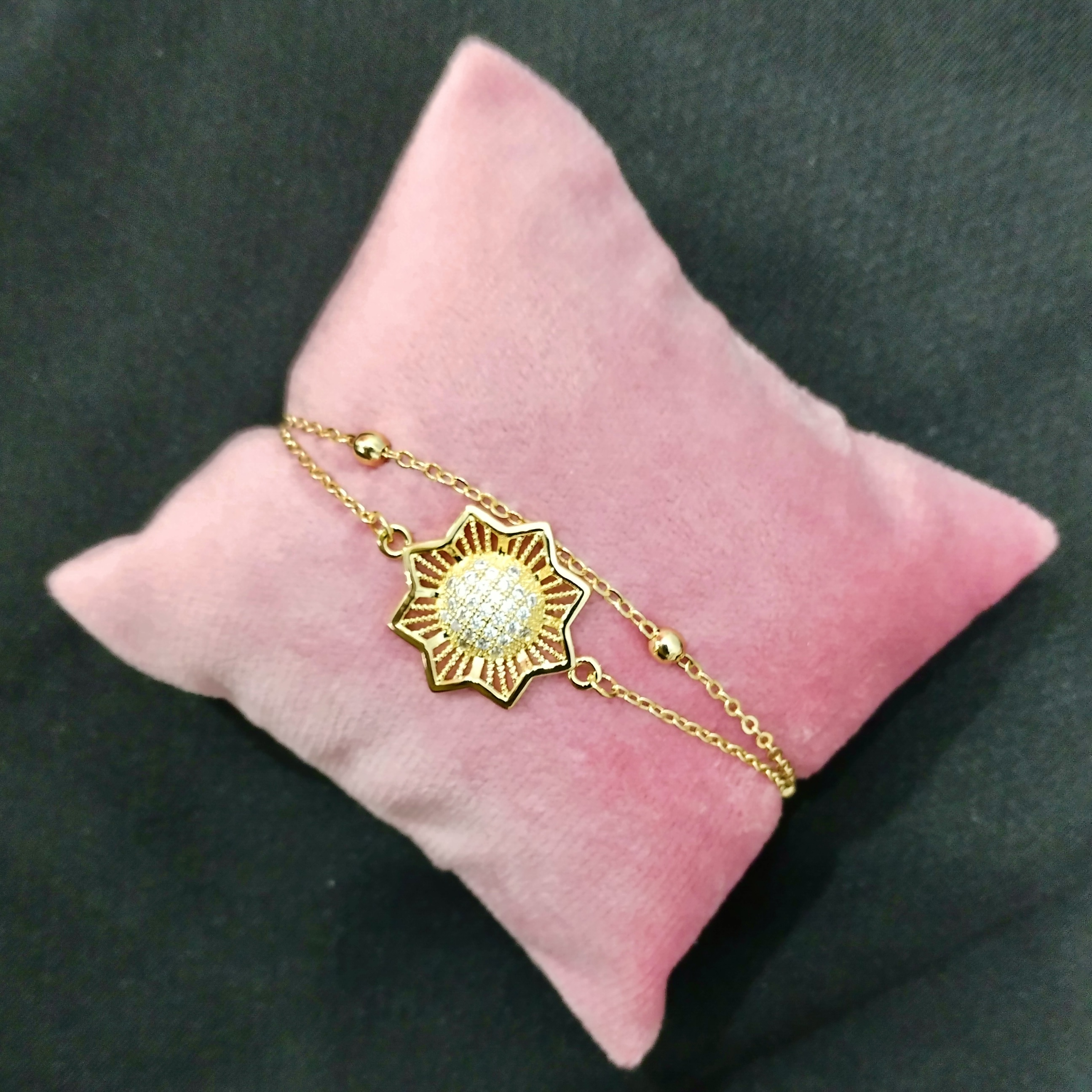 Gold Sunflower Chain Bracelet
