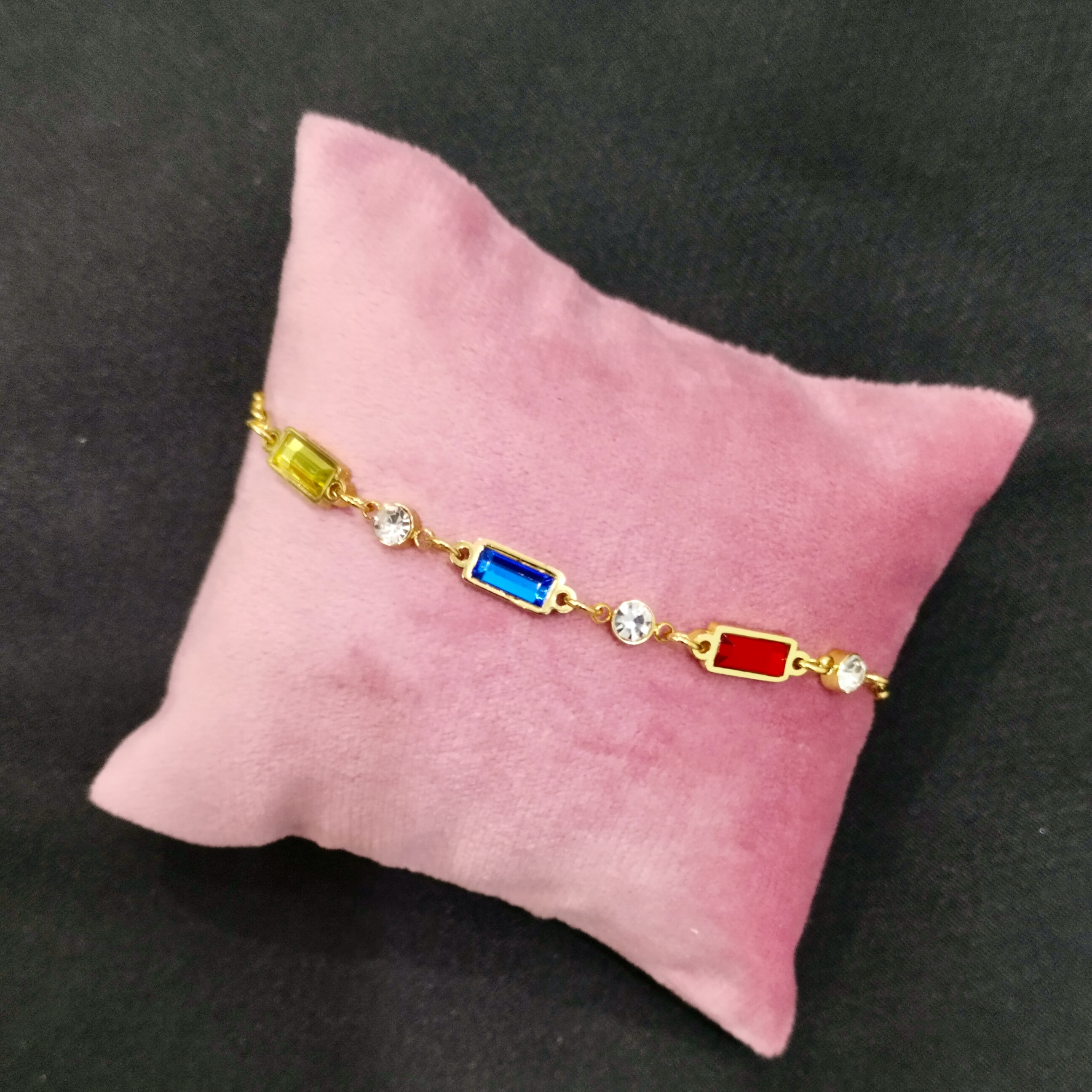 Multicolor Stone Link Bracelet