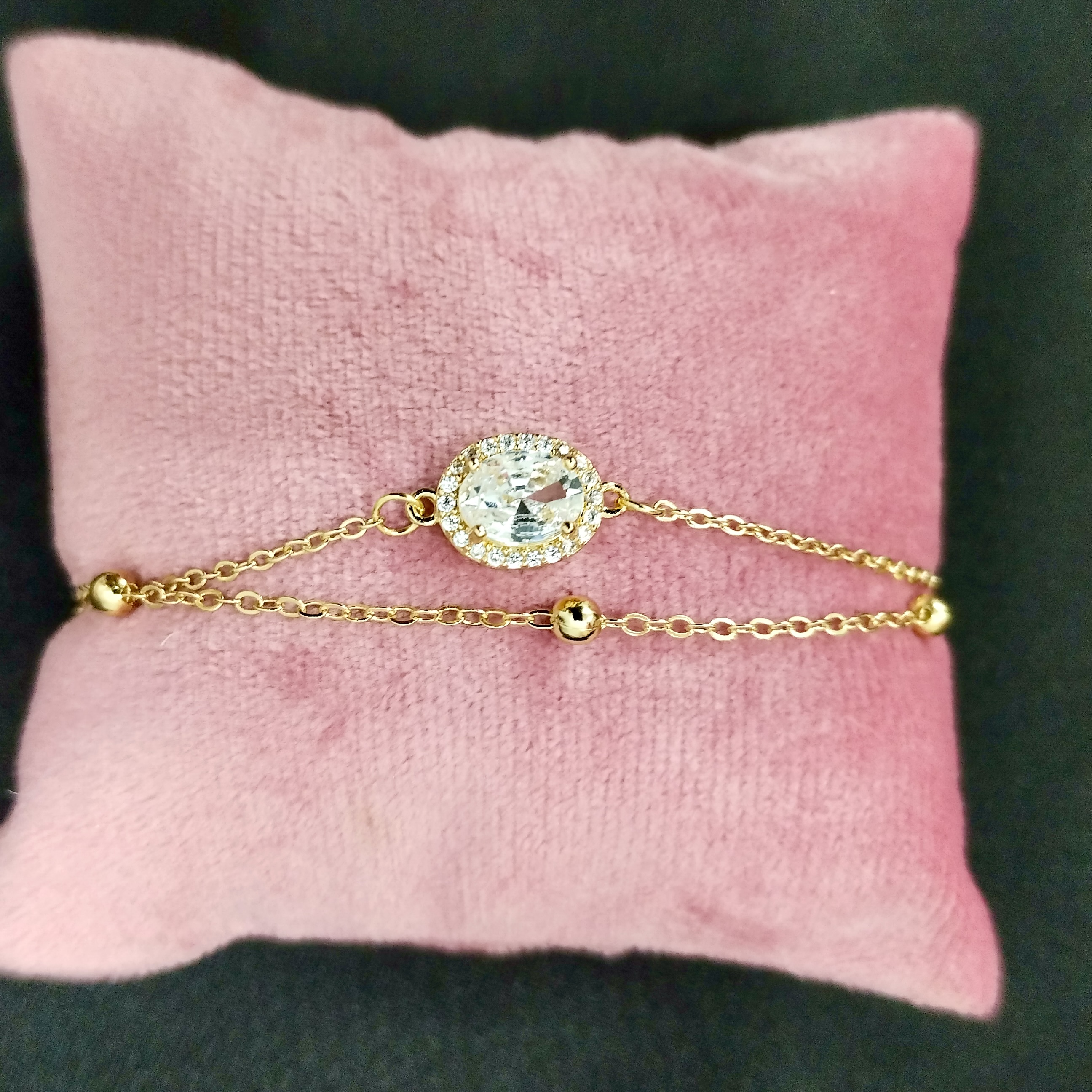 Gold Crystal Chain Bracelet