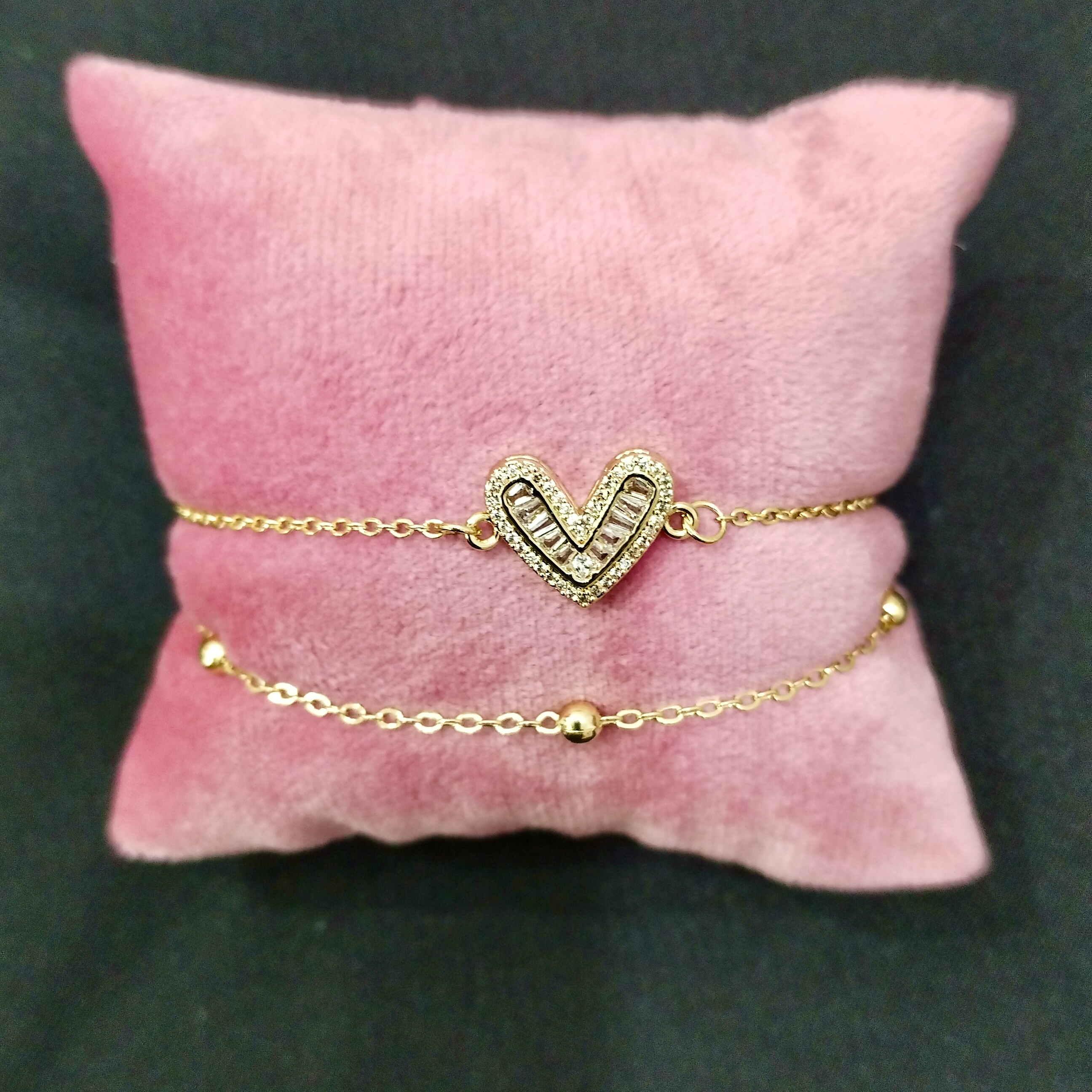 Gold Heart Chain Bracelet