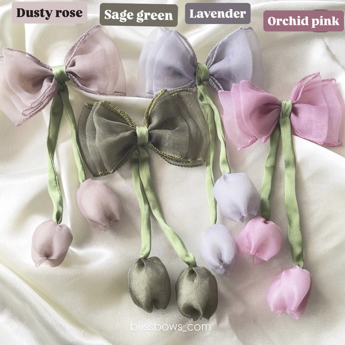 Organza tulip bows