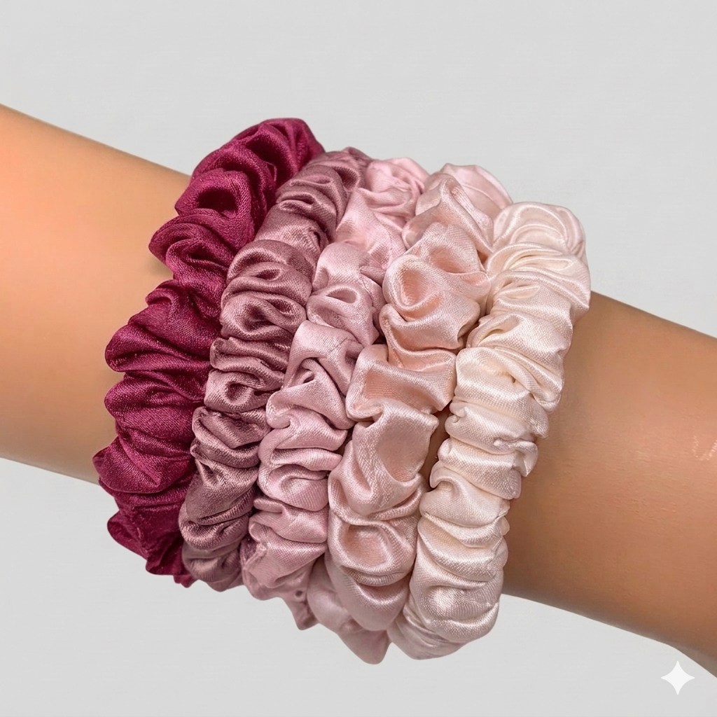 Skinny scrunchies-BLUSH STACK