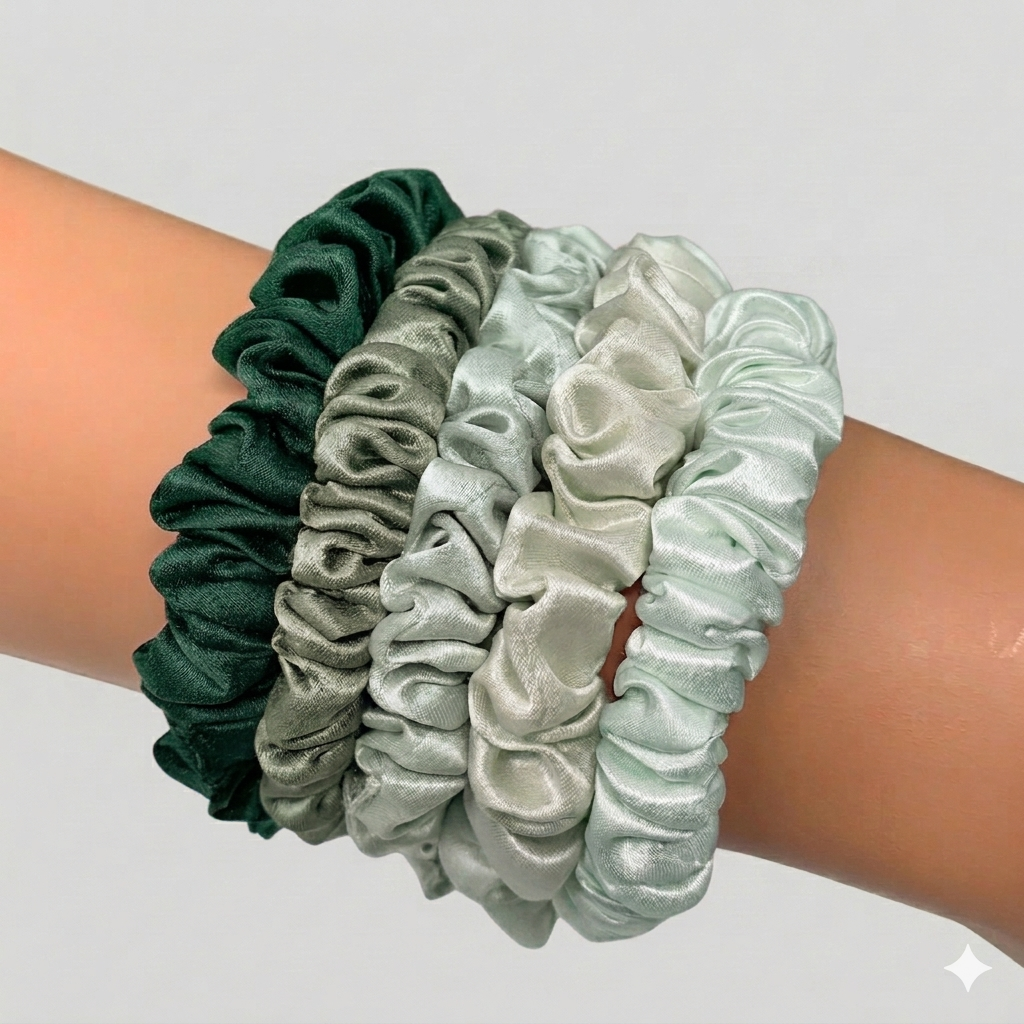 Skinny scrunchies- MATCHA STACK