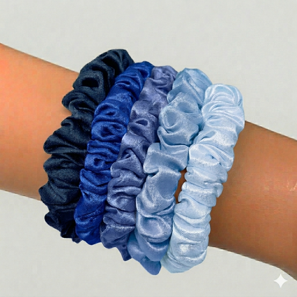 Skinny scrunchies-OCEAN MIST STACK
