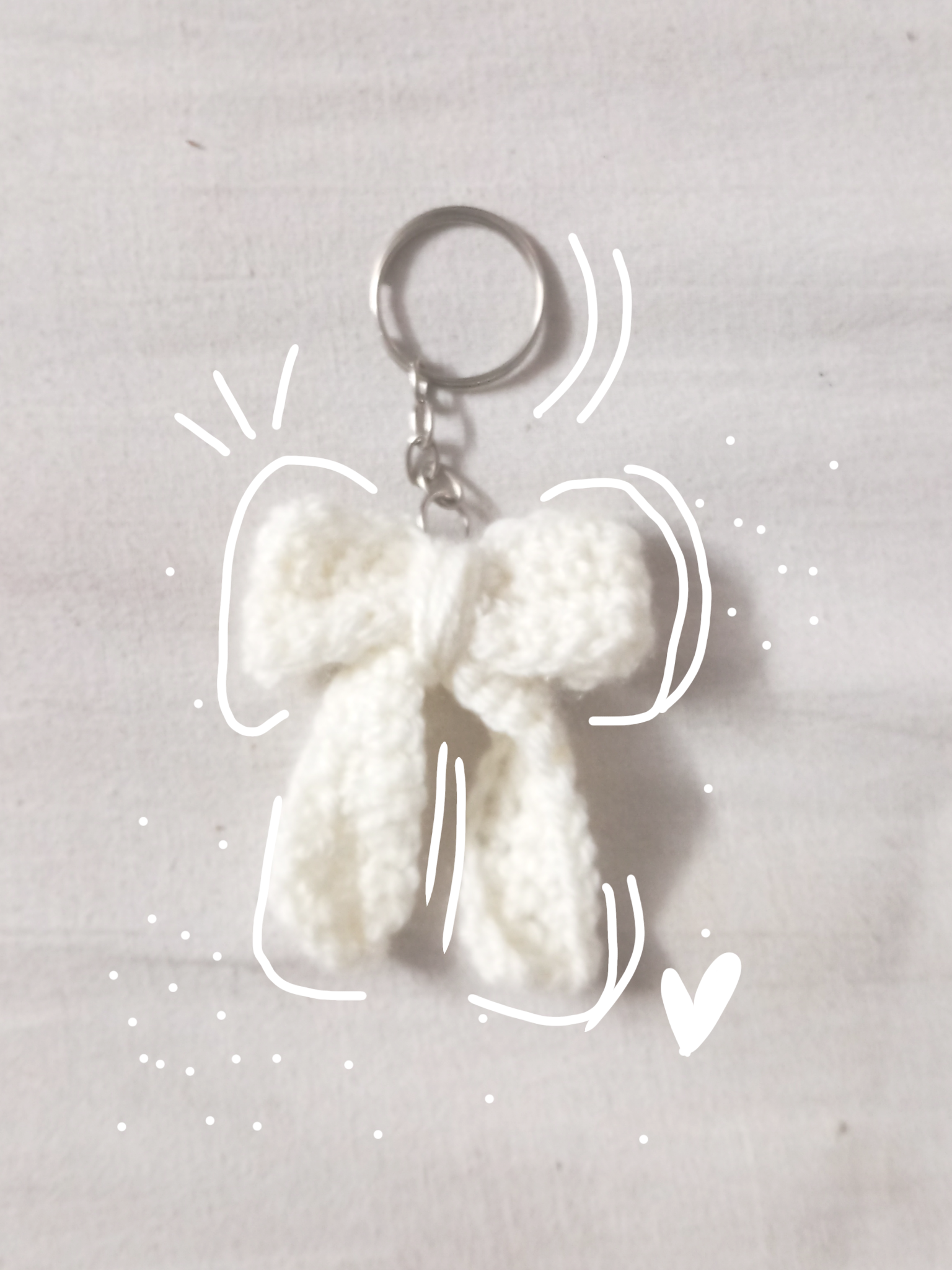 White bow keychain