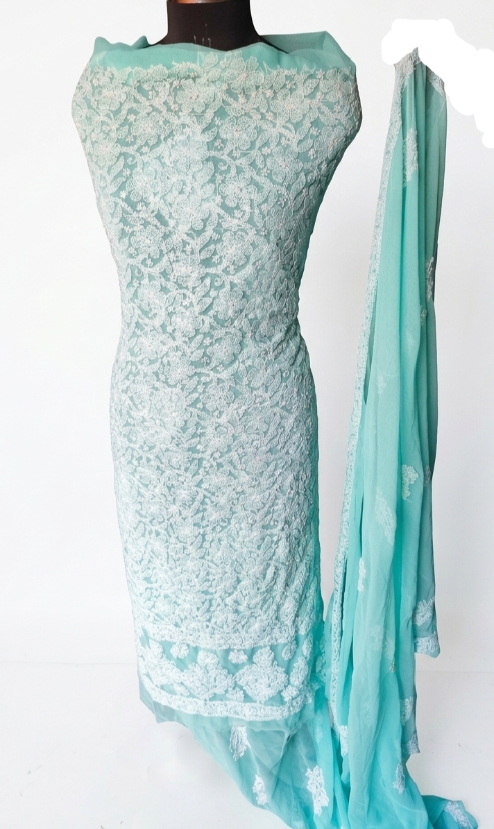 Chiffon three peice sea green