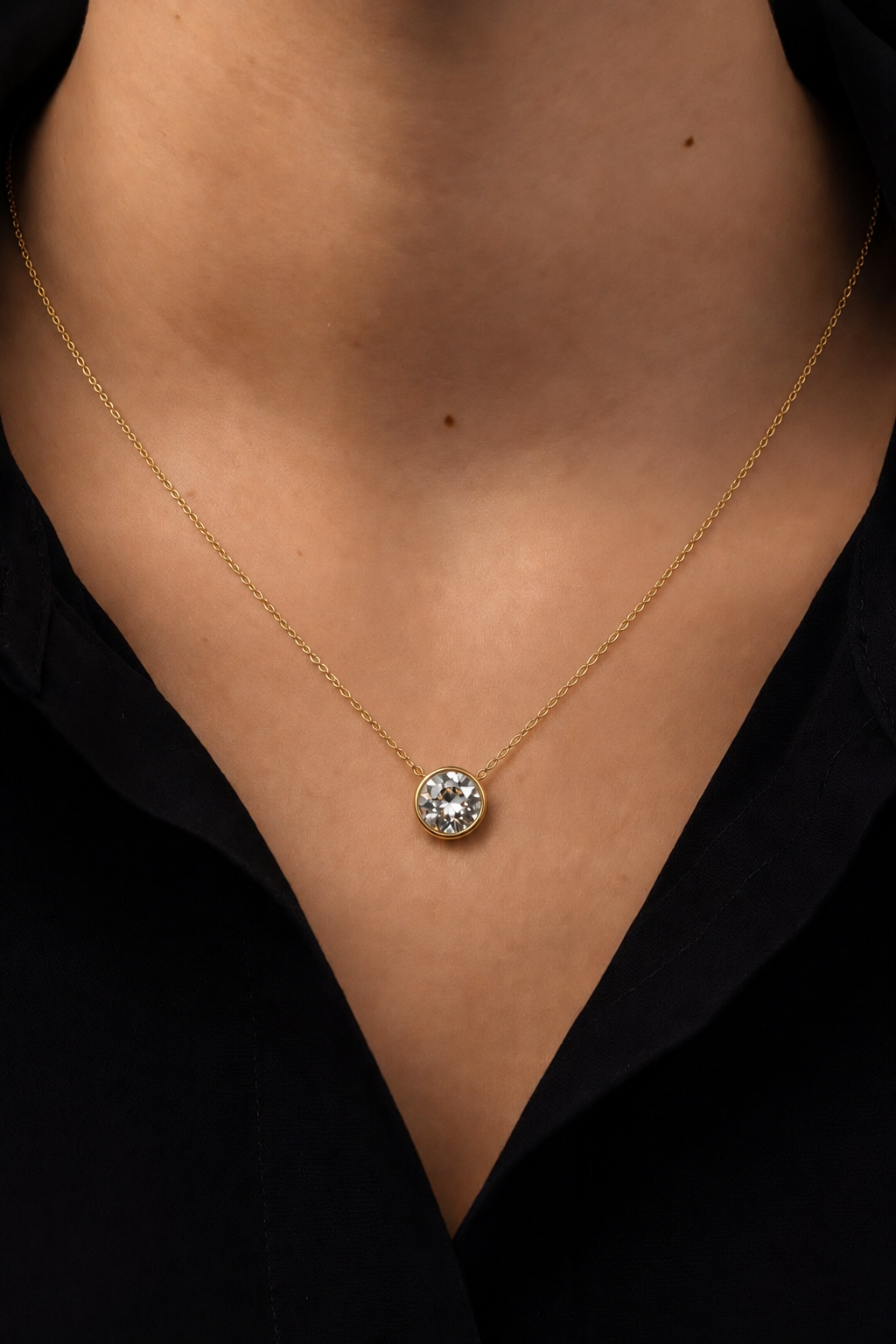 Crystal Halo solitaire Necklace