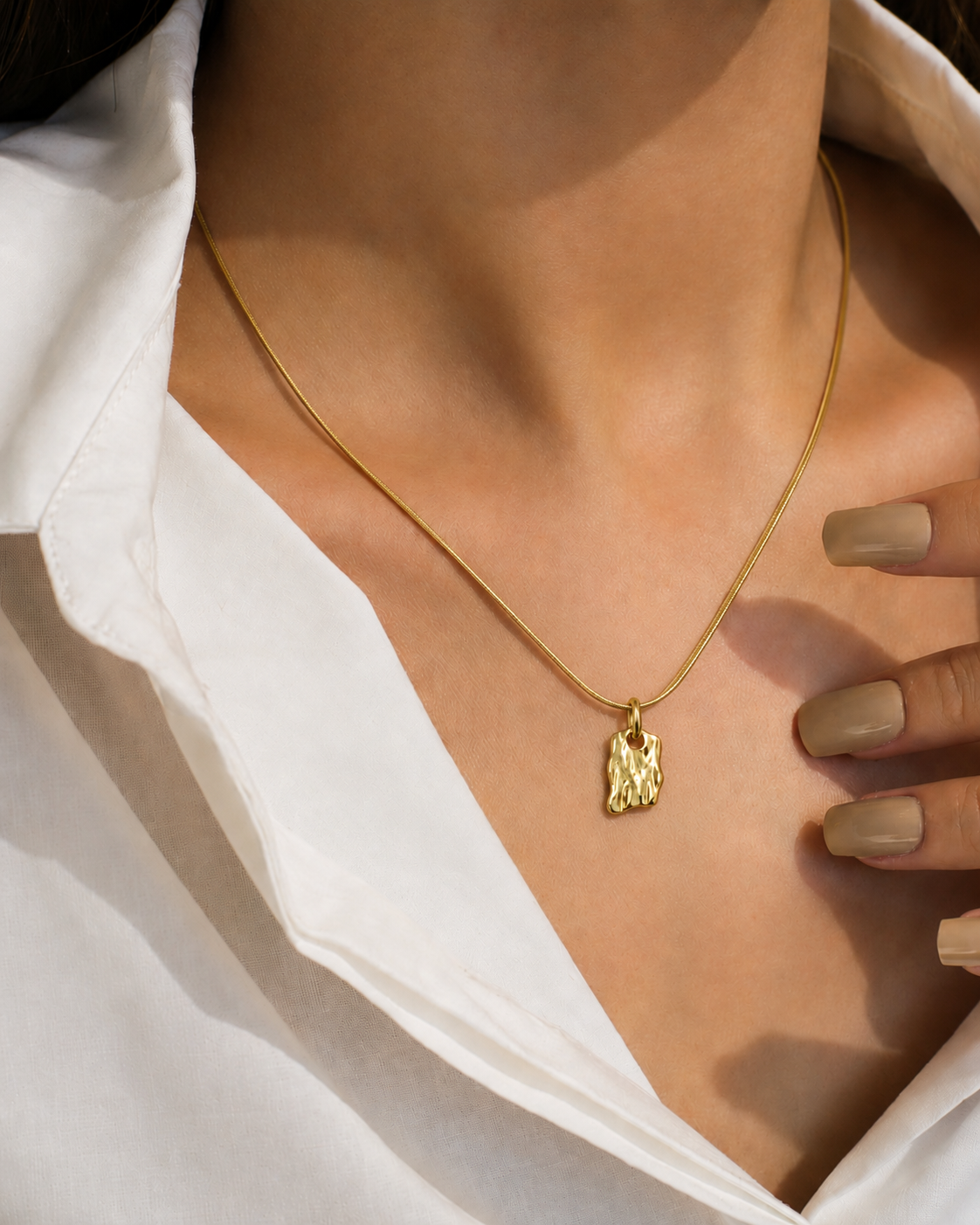Molten Gold Charm Necklace