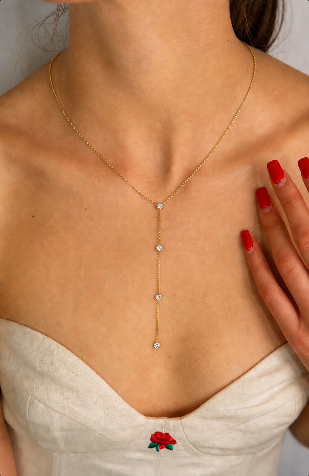 Celeste Drop Lariat Necklace