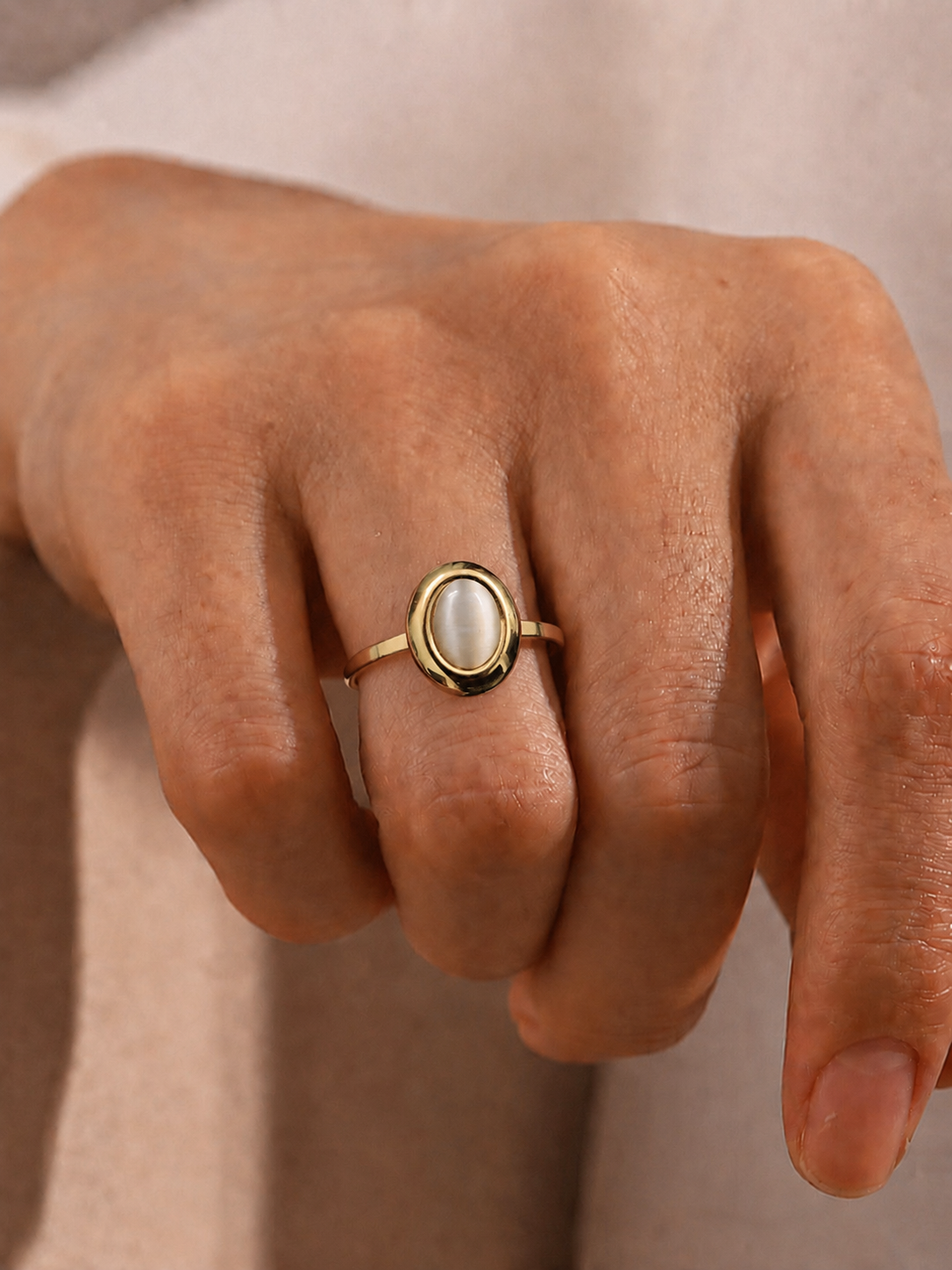 Moonlit Pearl Ring