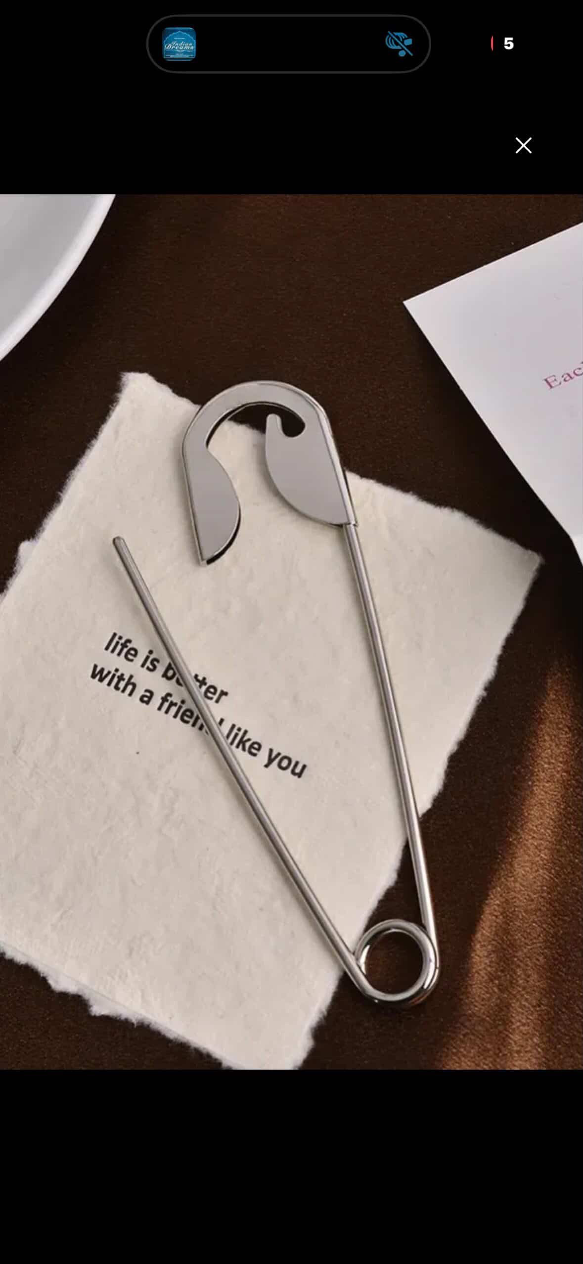 Viral hair pin (Silver) safety pin style thumbnail 2