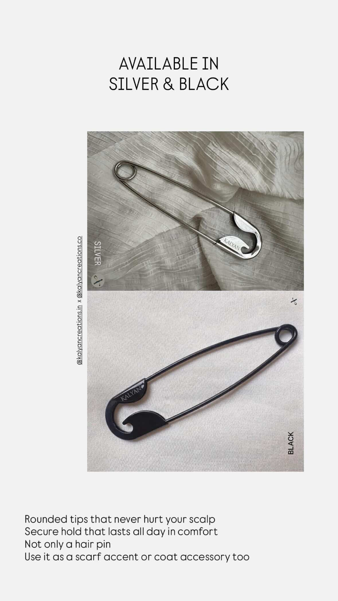 Viral hair pin (Black) safety pin style thumbnail 3