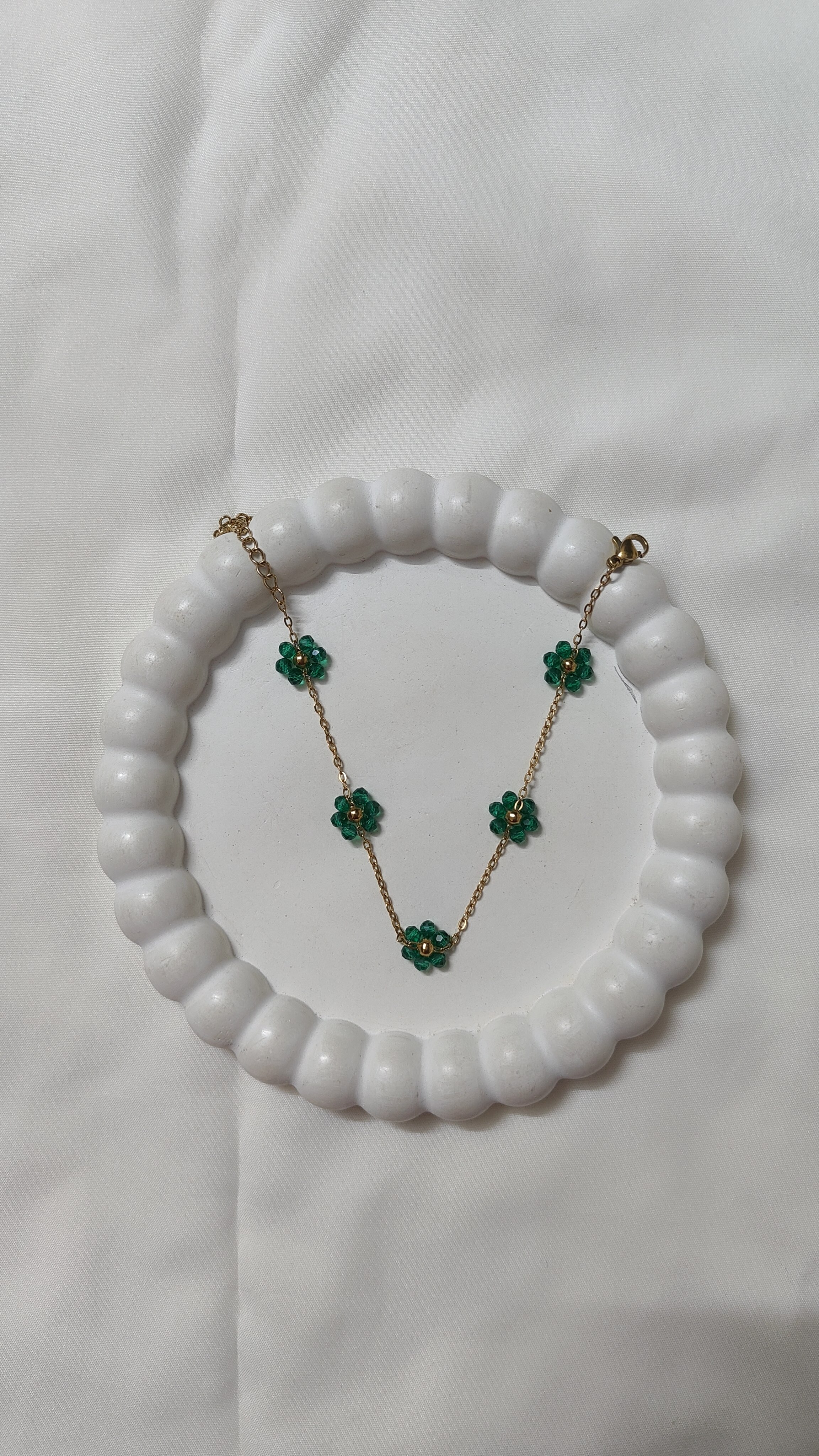 Green flower bracelet