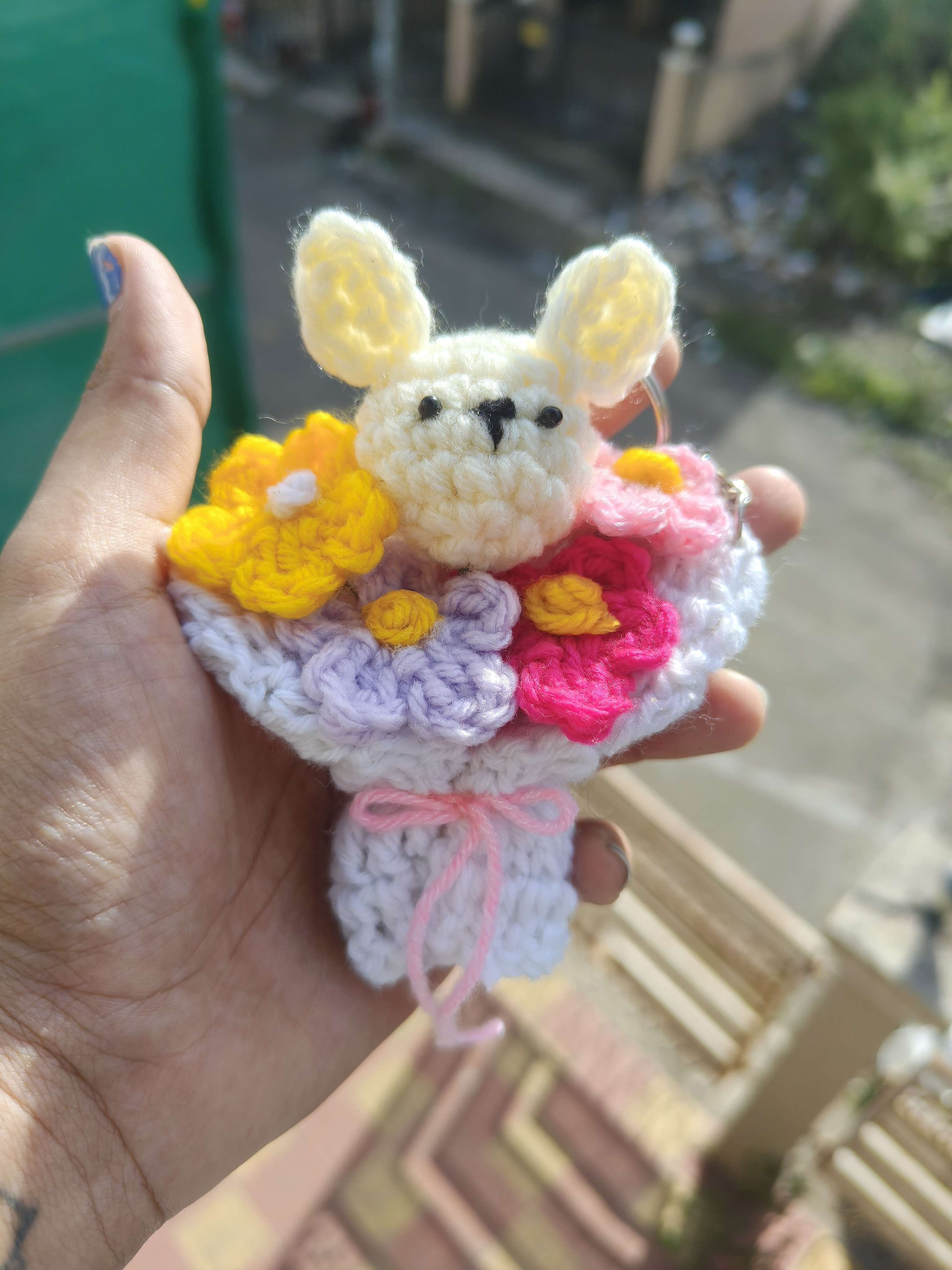 Bunny Bouquet Keychain