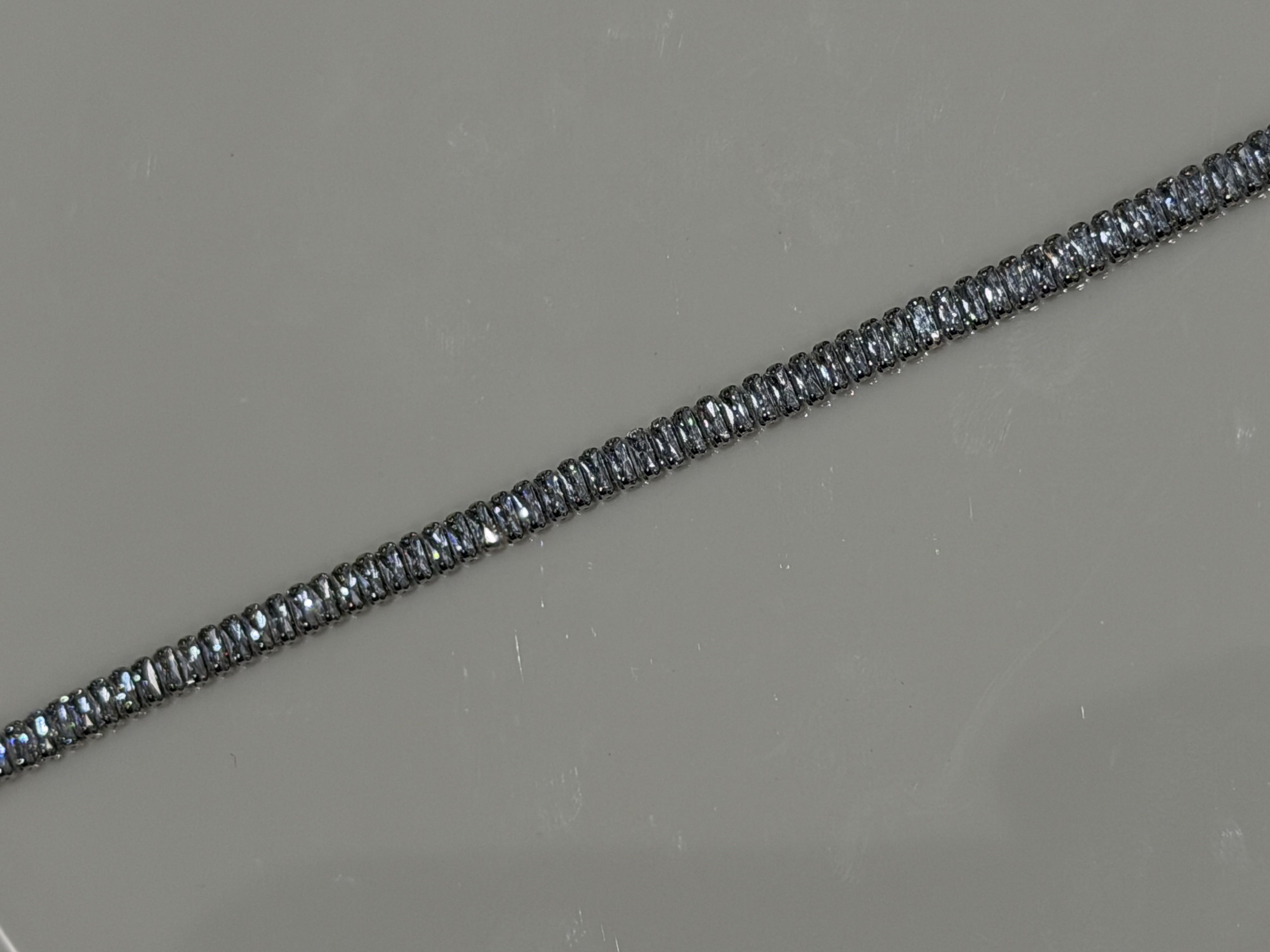 Horizontal rectangular tennis bracelet