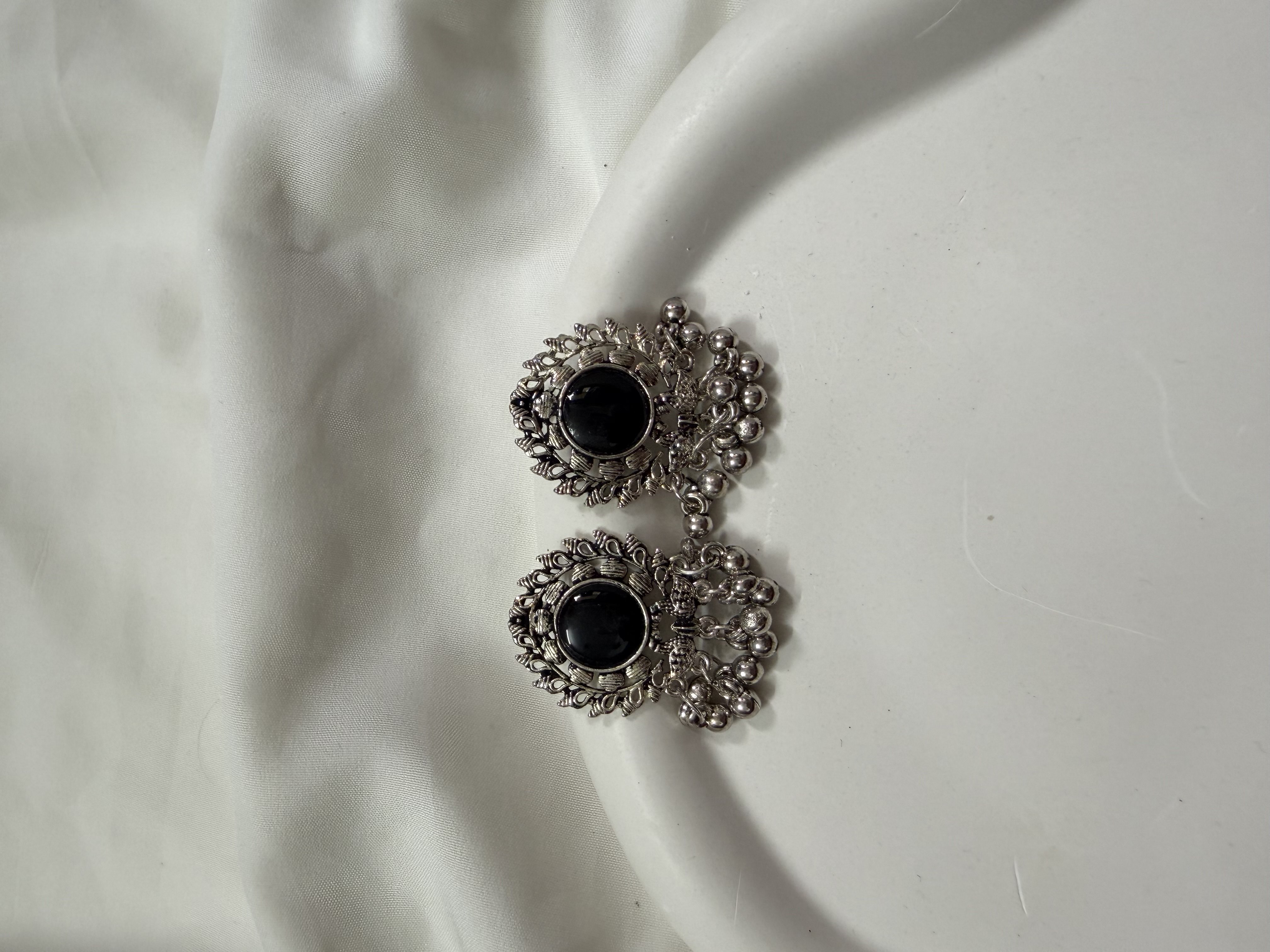 Black oxidised earrings