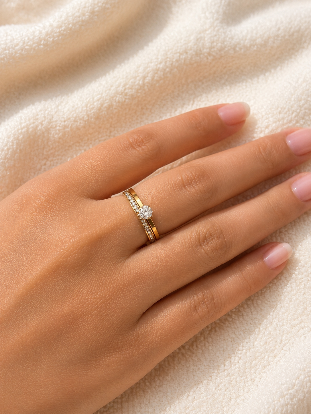 Diamond combo ring