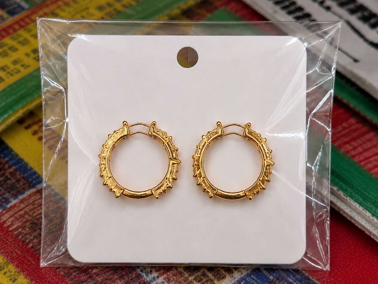 Sunburst Gold Hoop Earrings