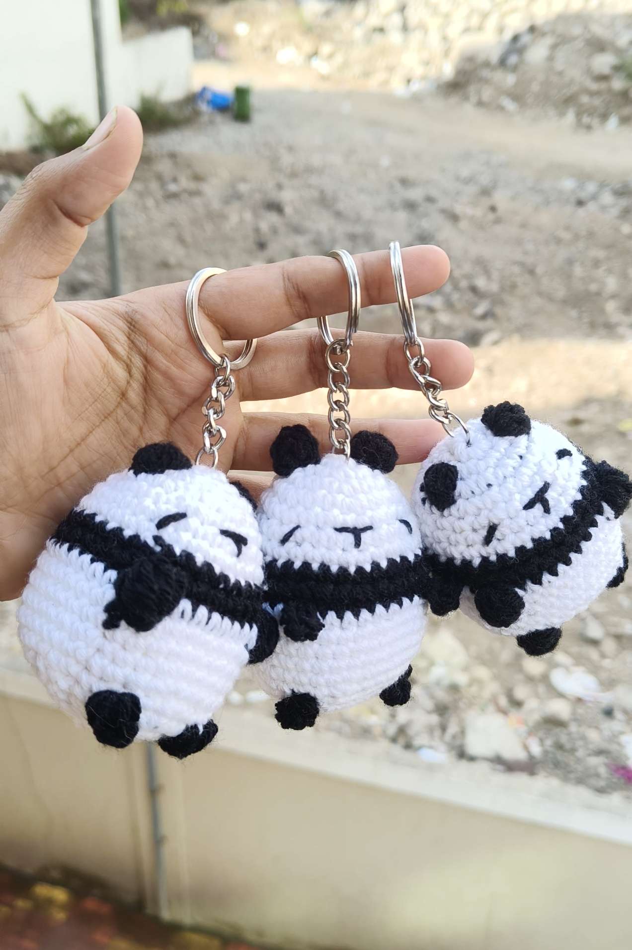 Crochet Panda Keychain