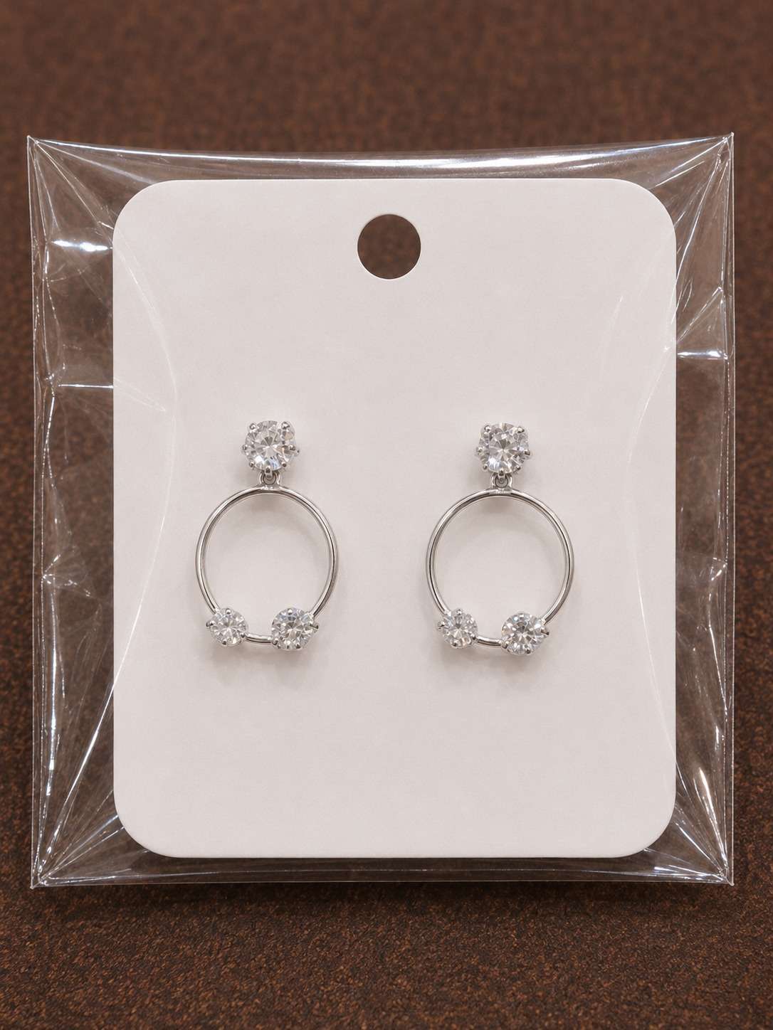 Crystal Circle Drop Earrings