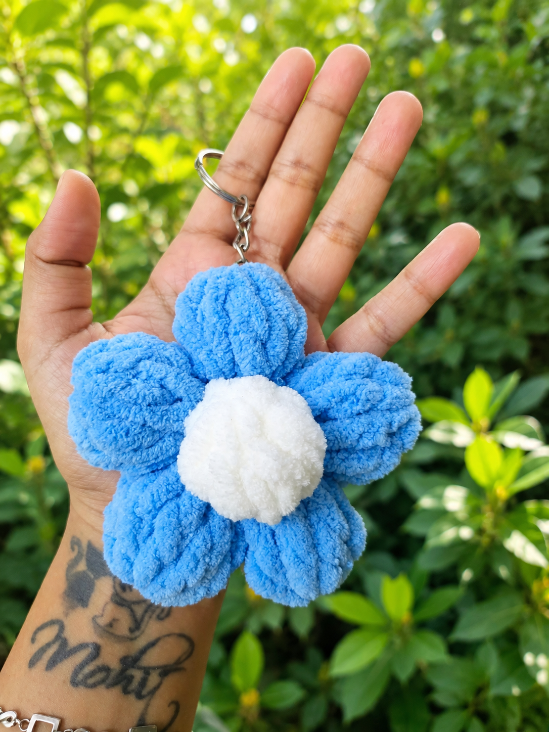 Velvet Puff Flower Keychain