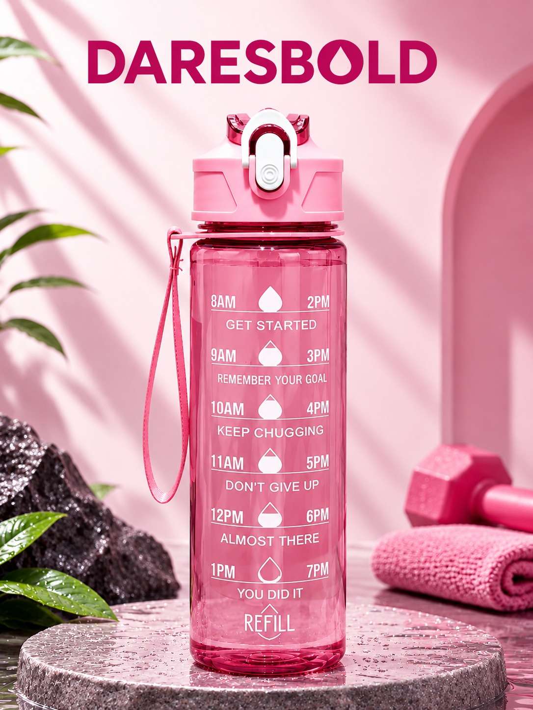 Pink 900ml kids water bottle