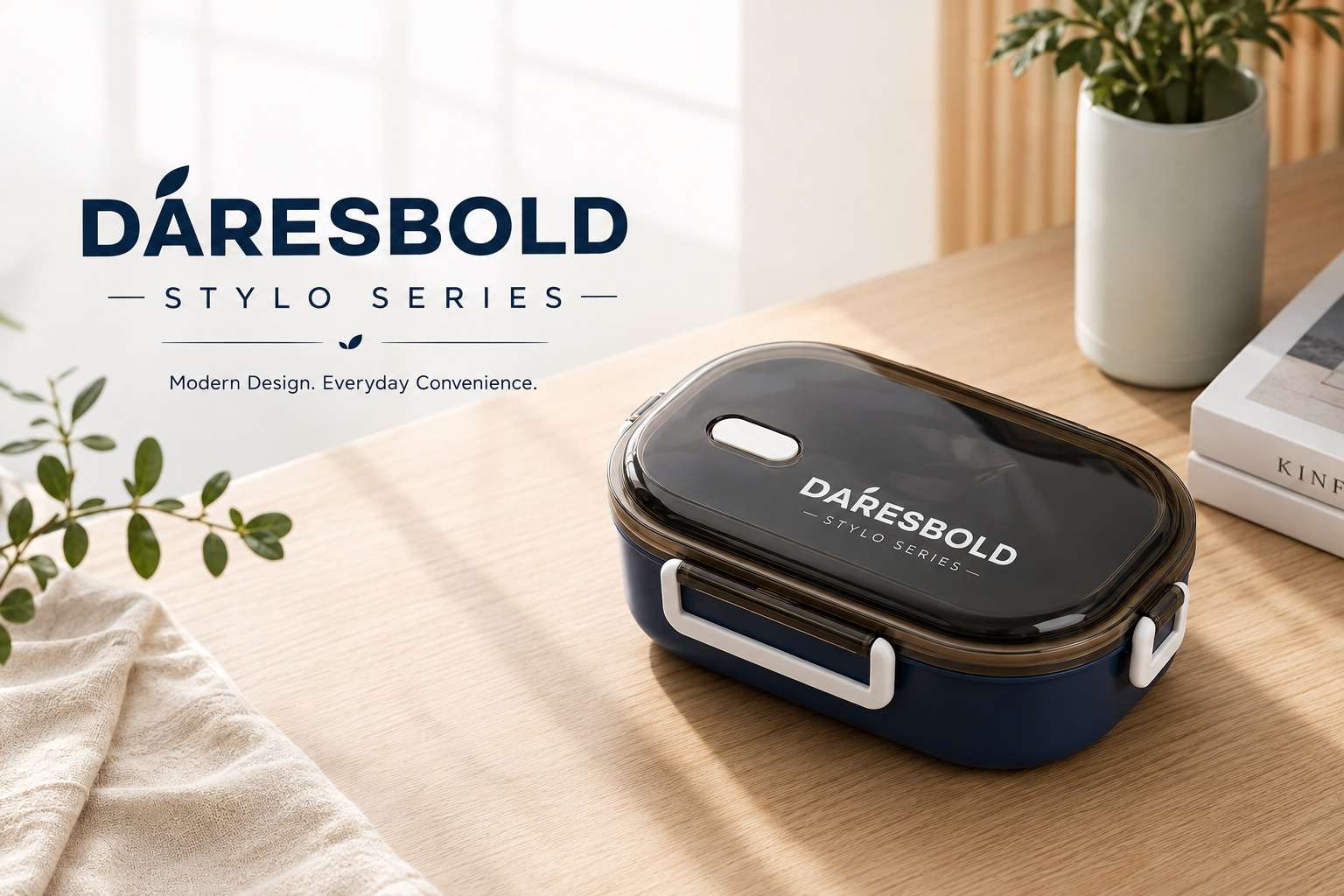 Blue stylo lunch box