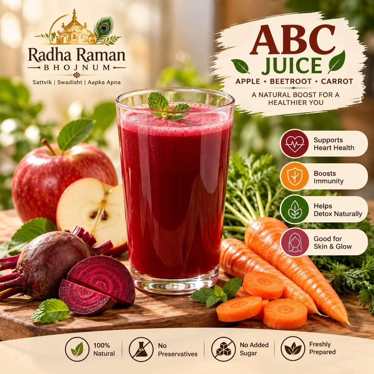 ABC Fresh Juice Combo with Grilled Sandwich