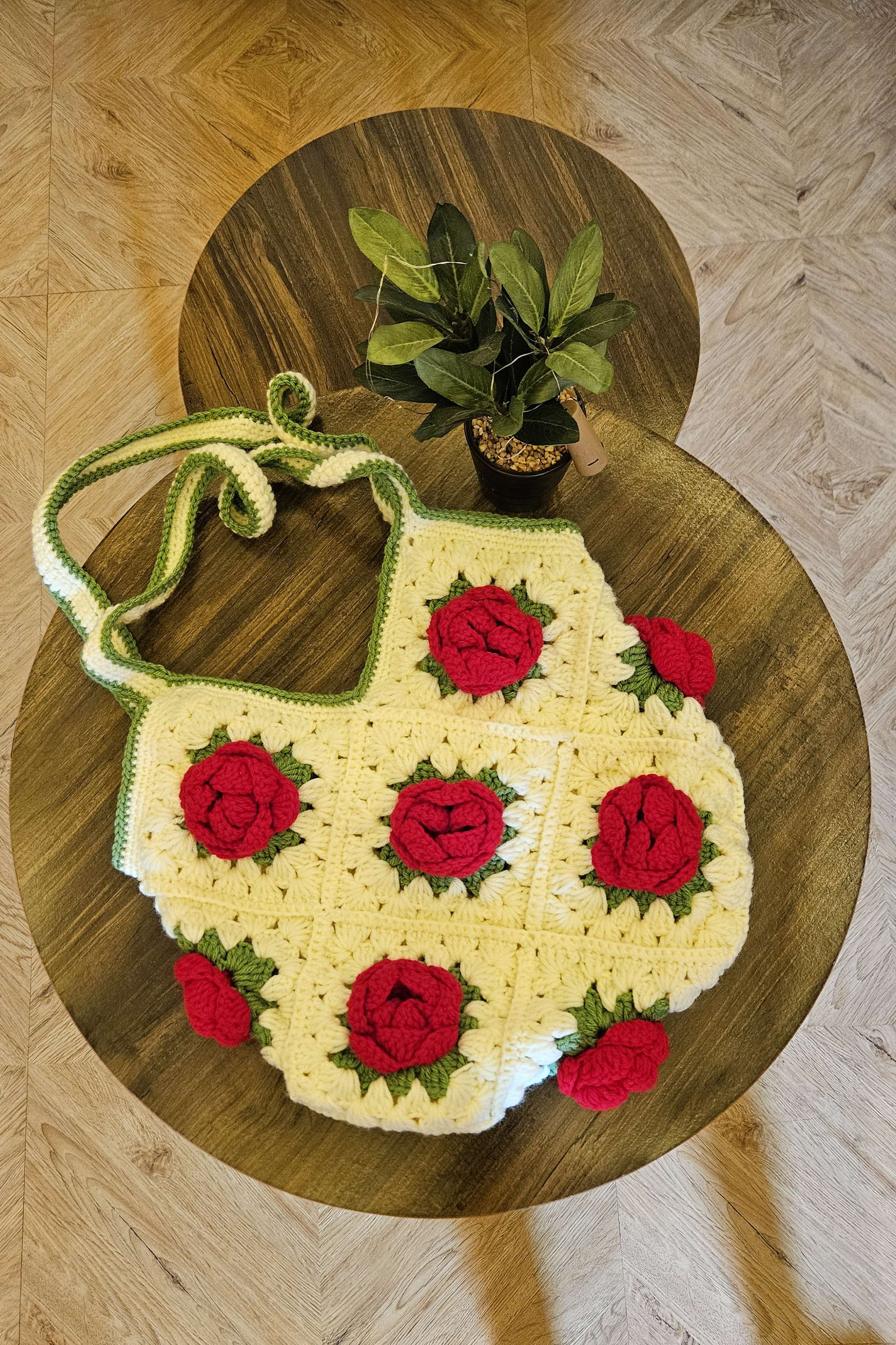 Big 3D rose tote bag