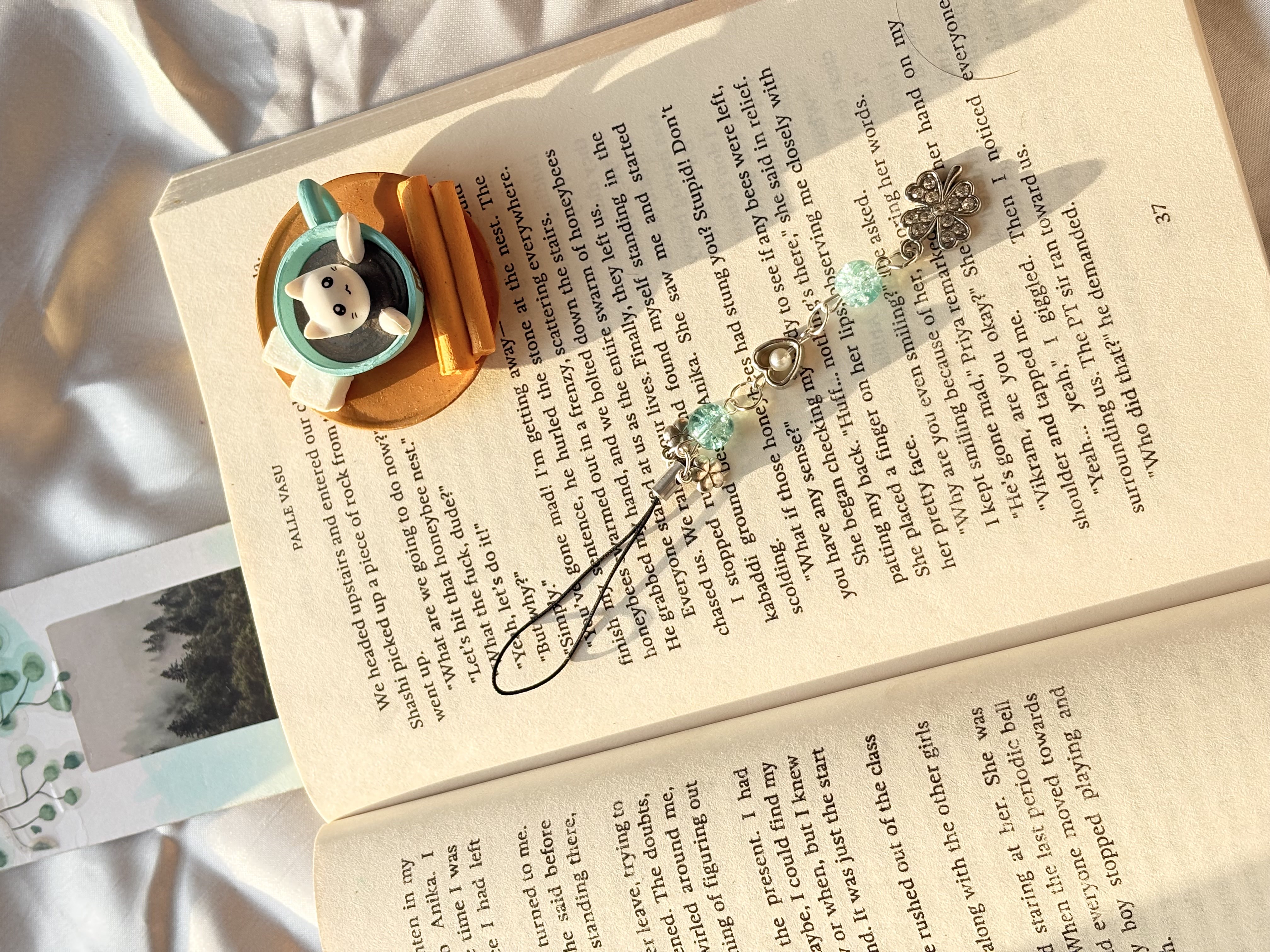 crystal blue phone charm