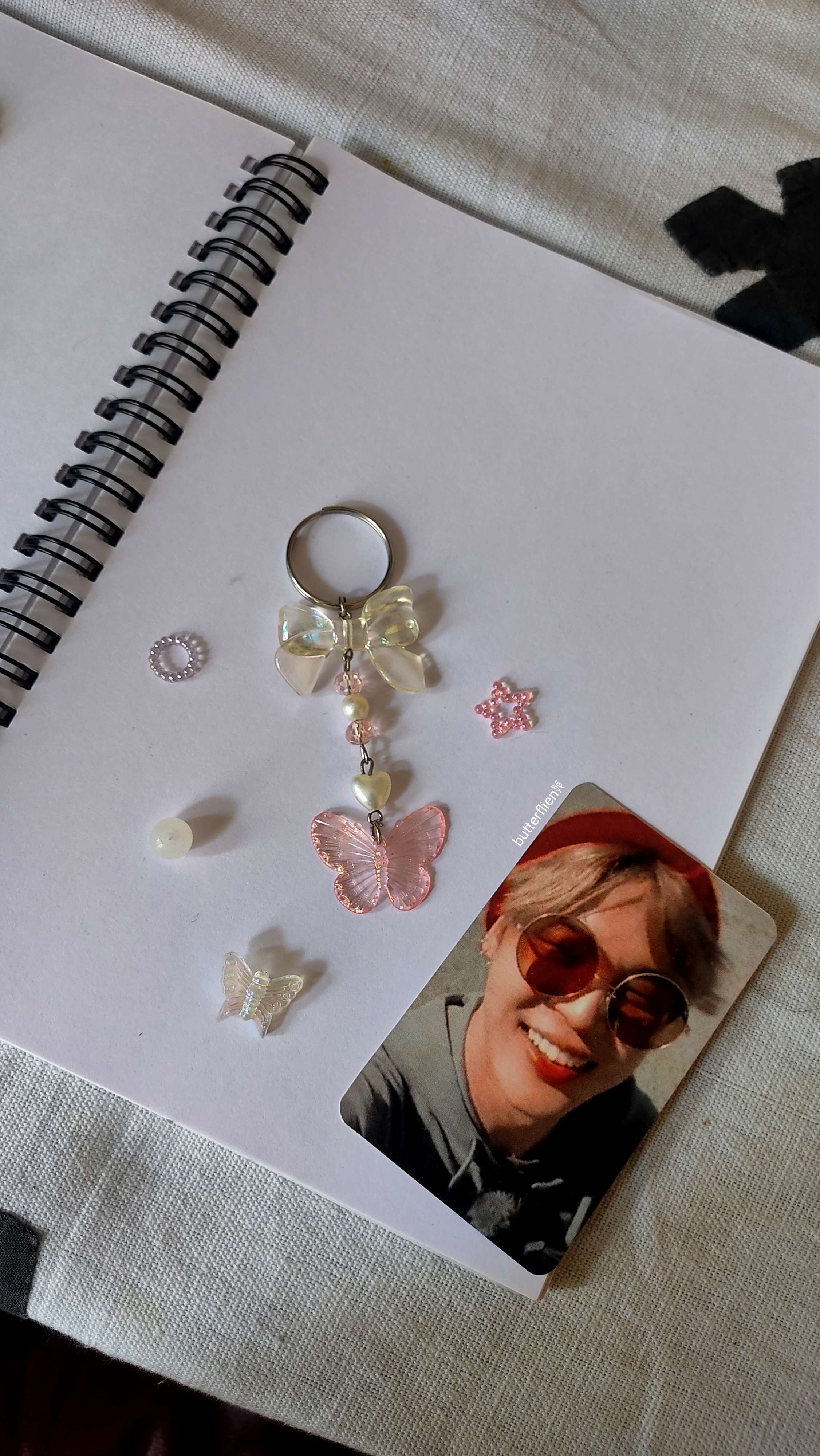 Butterfly blush keychain