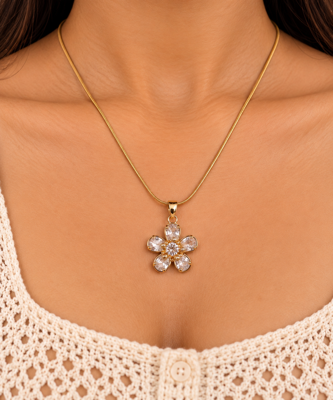 LAX_Crystal Bloom Necklace for Women