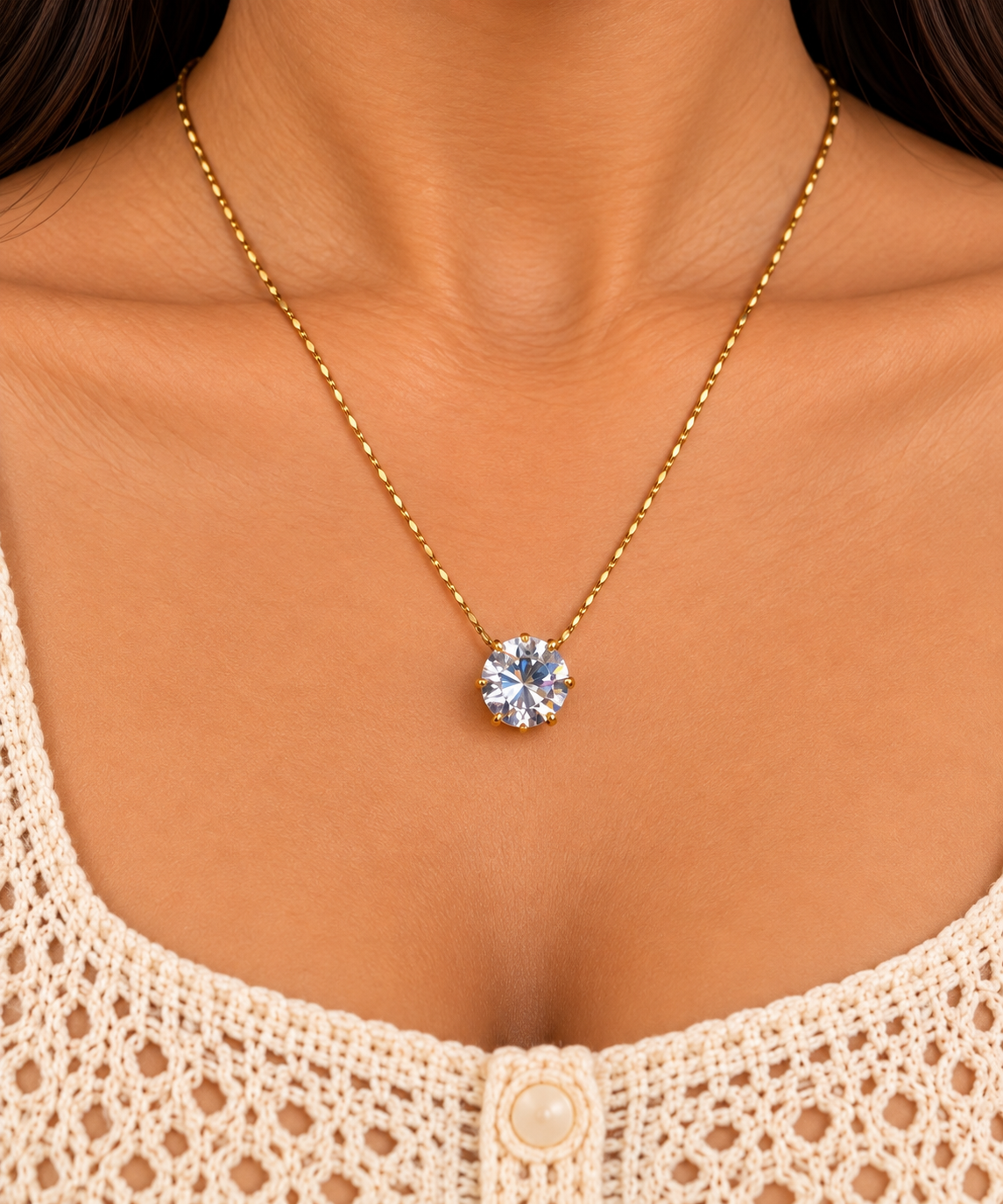 LAX_Solitaire Spark Necklace for Women